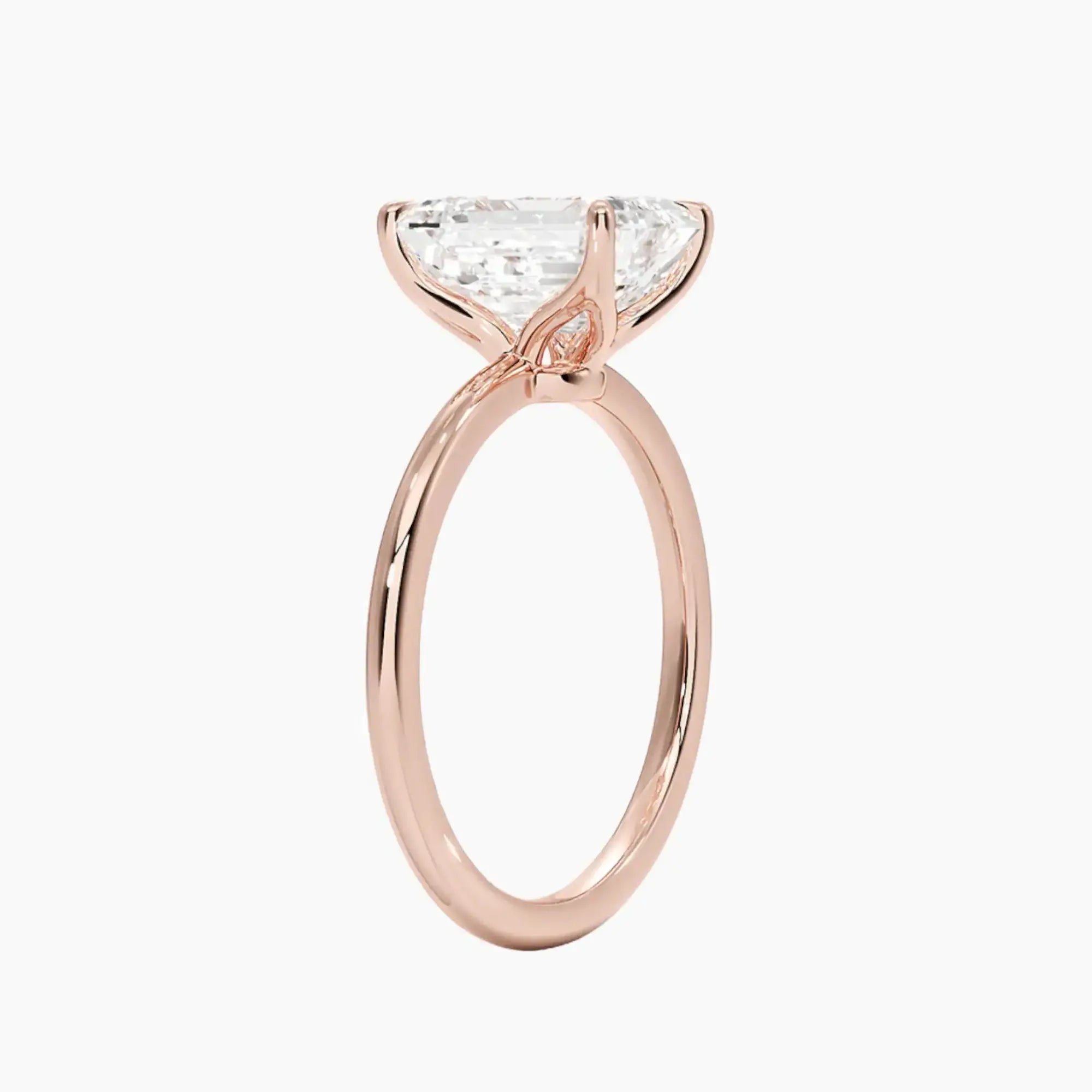 OBSER069 - Brielle Solitaire Emerald engagement ring setting view 5