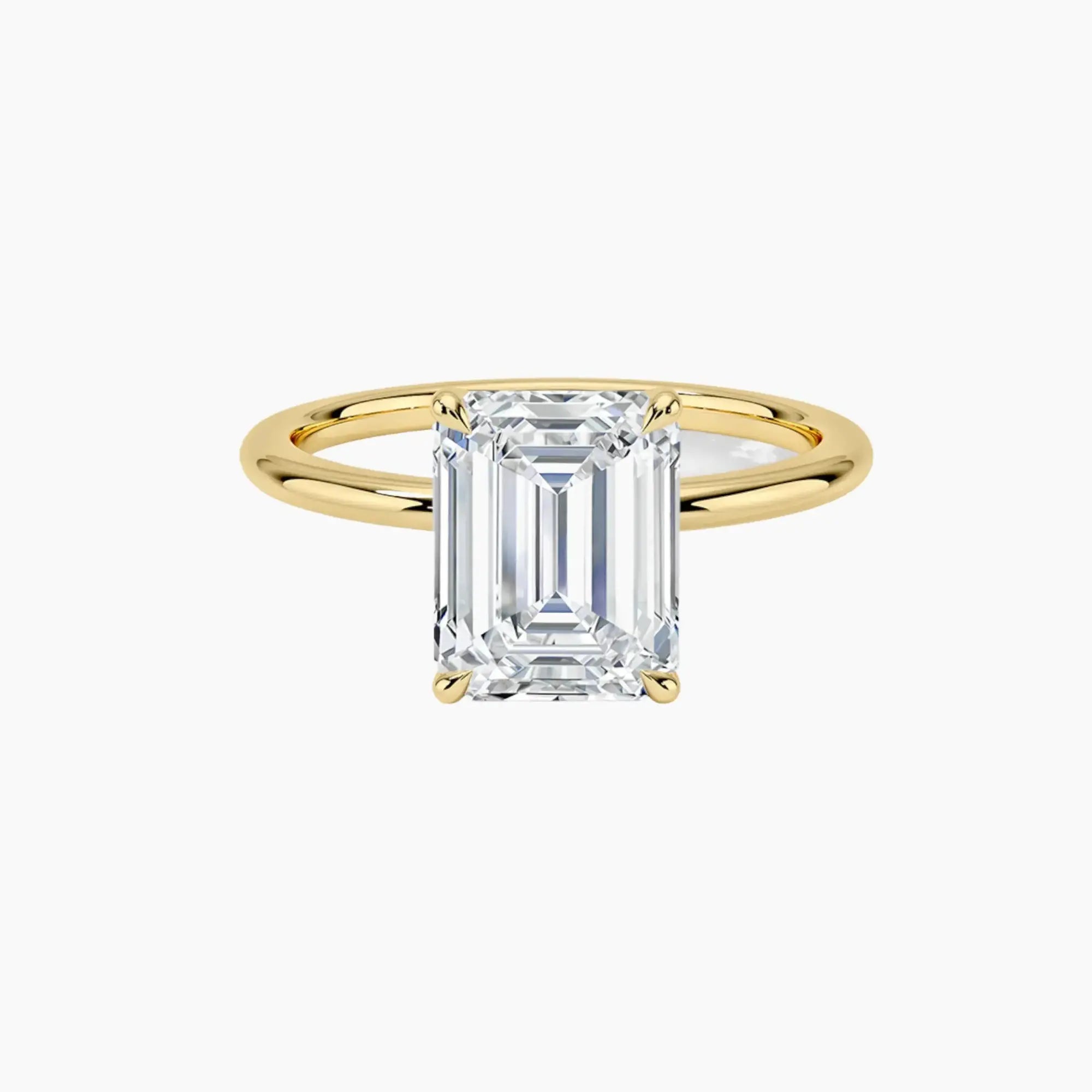 OBSER069 - Brielle Solitaire Emerald engagement ring setting view 7