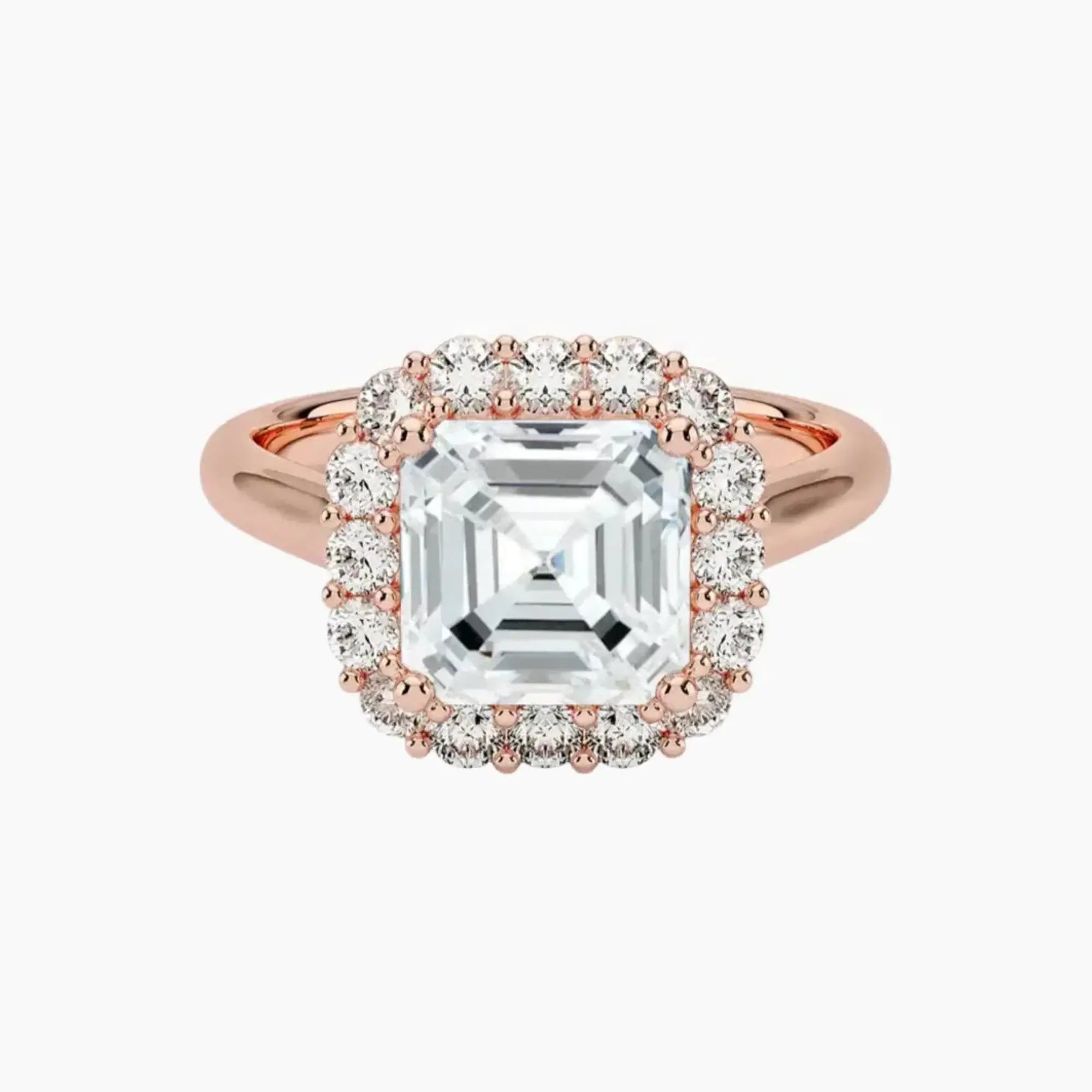 OBSER442 - Fiora Halo Asscher engagement ring setting view 4