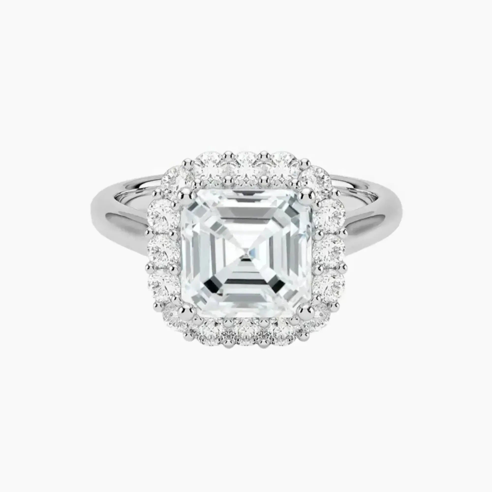 OBSER442 - Fiora Halo Asscher engagement ring setting view 1