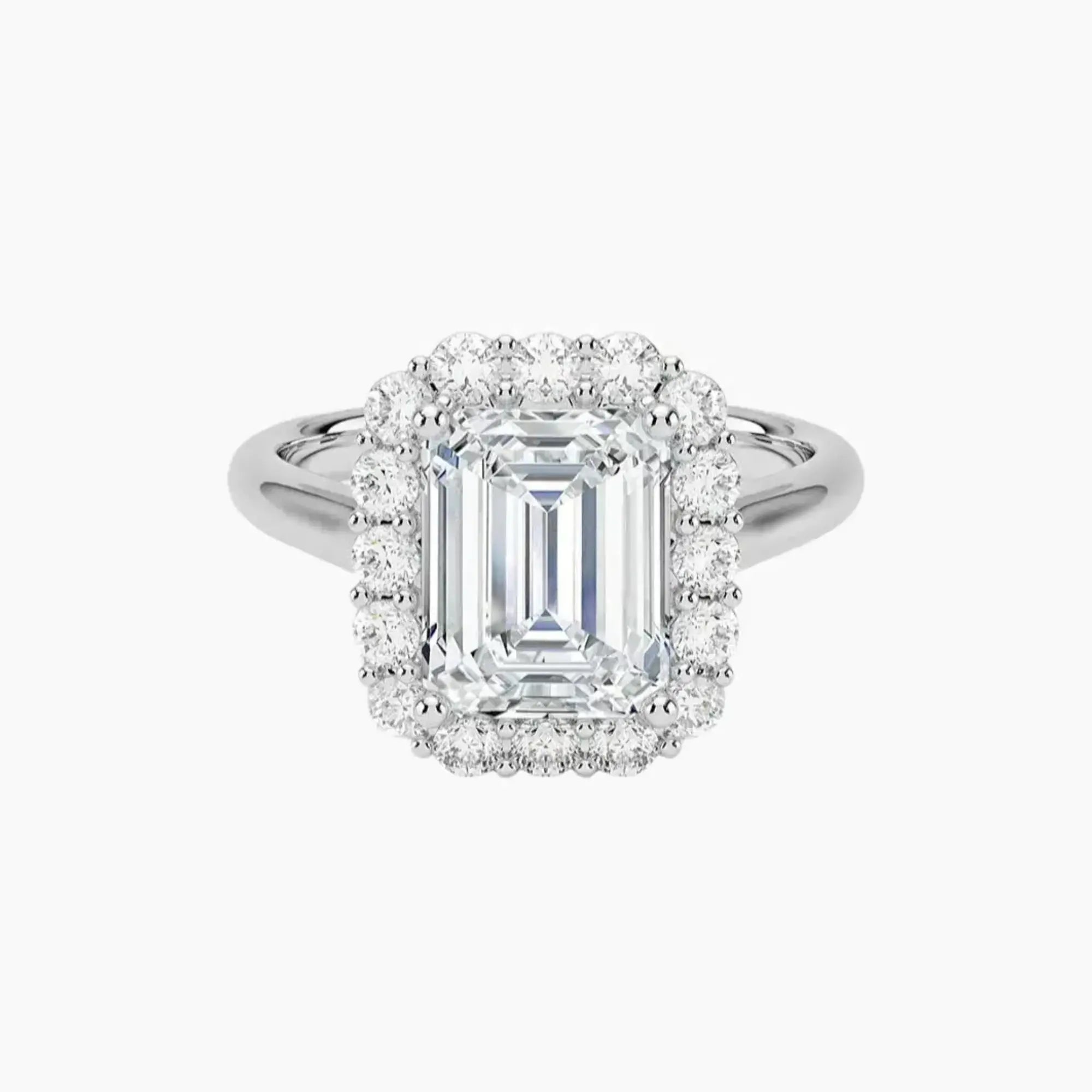 OBSER444 - Fiora Halo Emerald engagement ring setting view 1