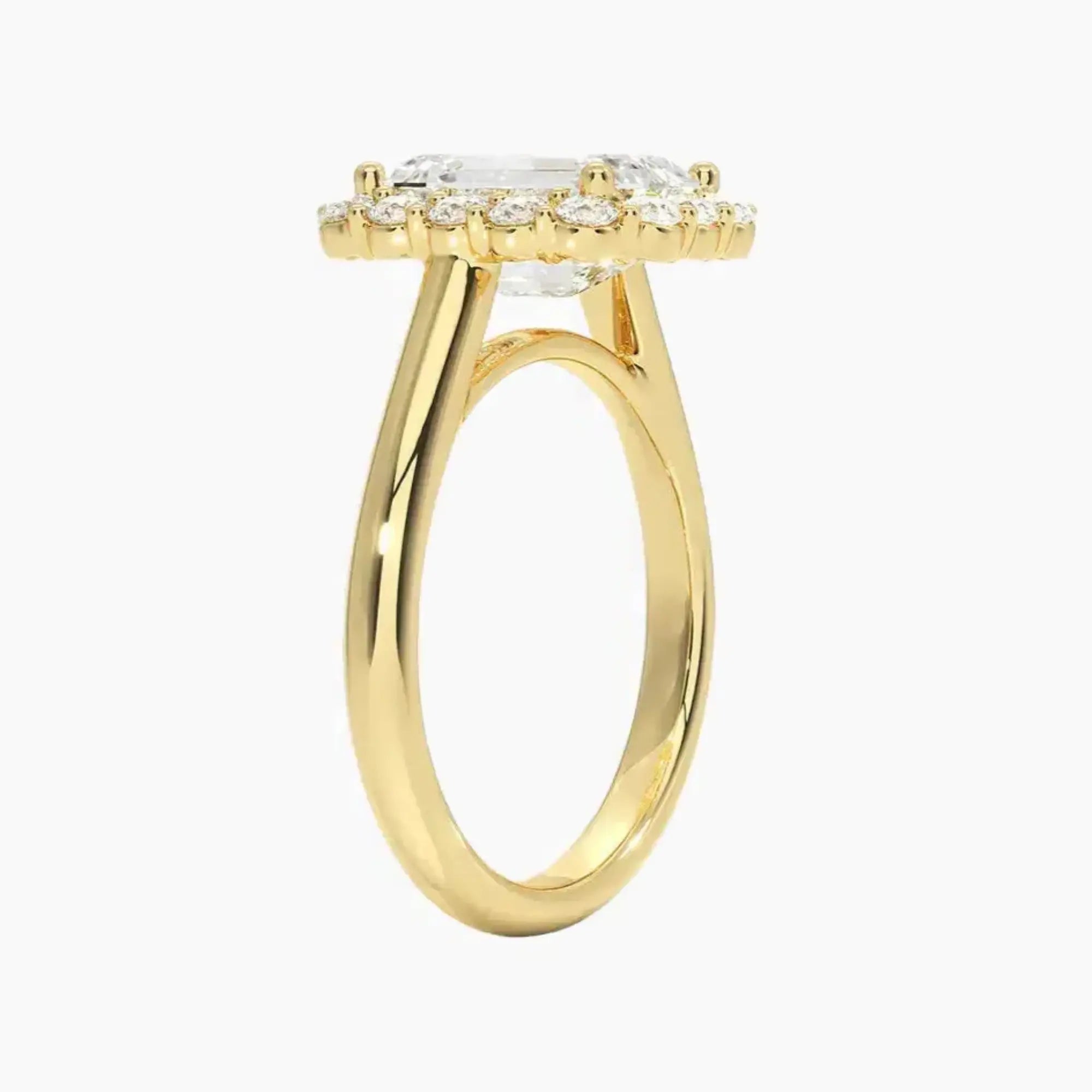 OBSER444 - Fiora Halo Emerald engagement ring setting view 8