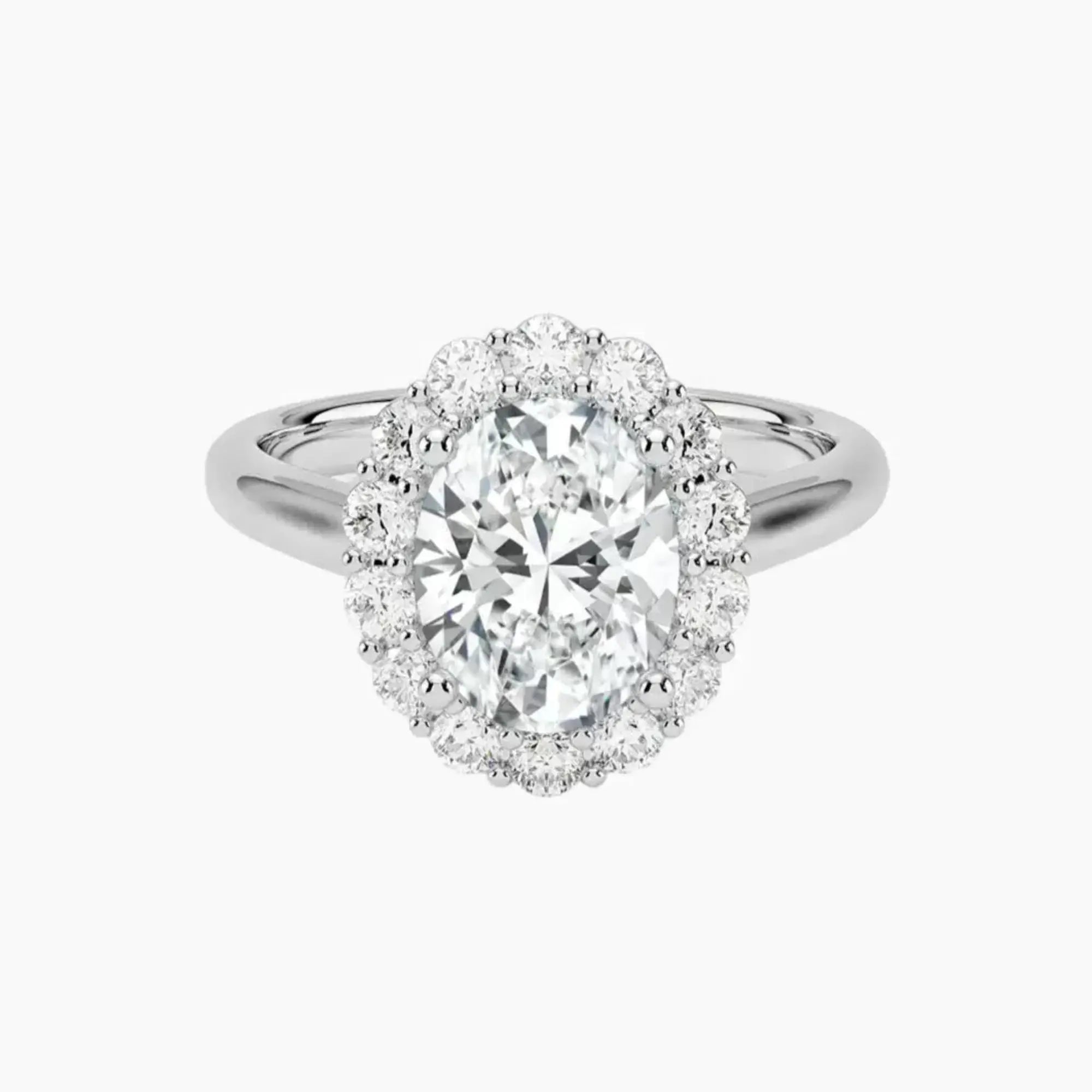 OBSER448 - Fiora Halo Oval engagement ring setting view 1
