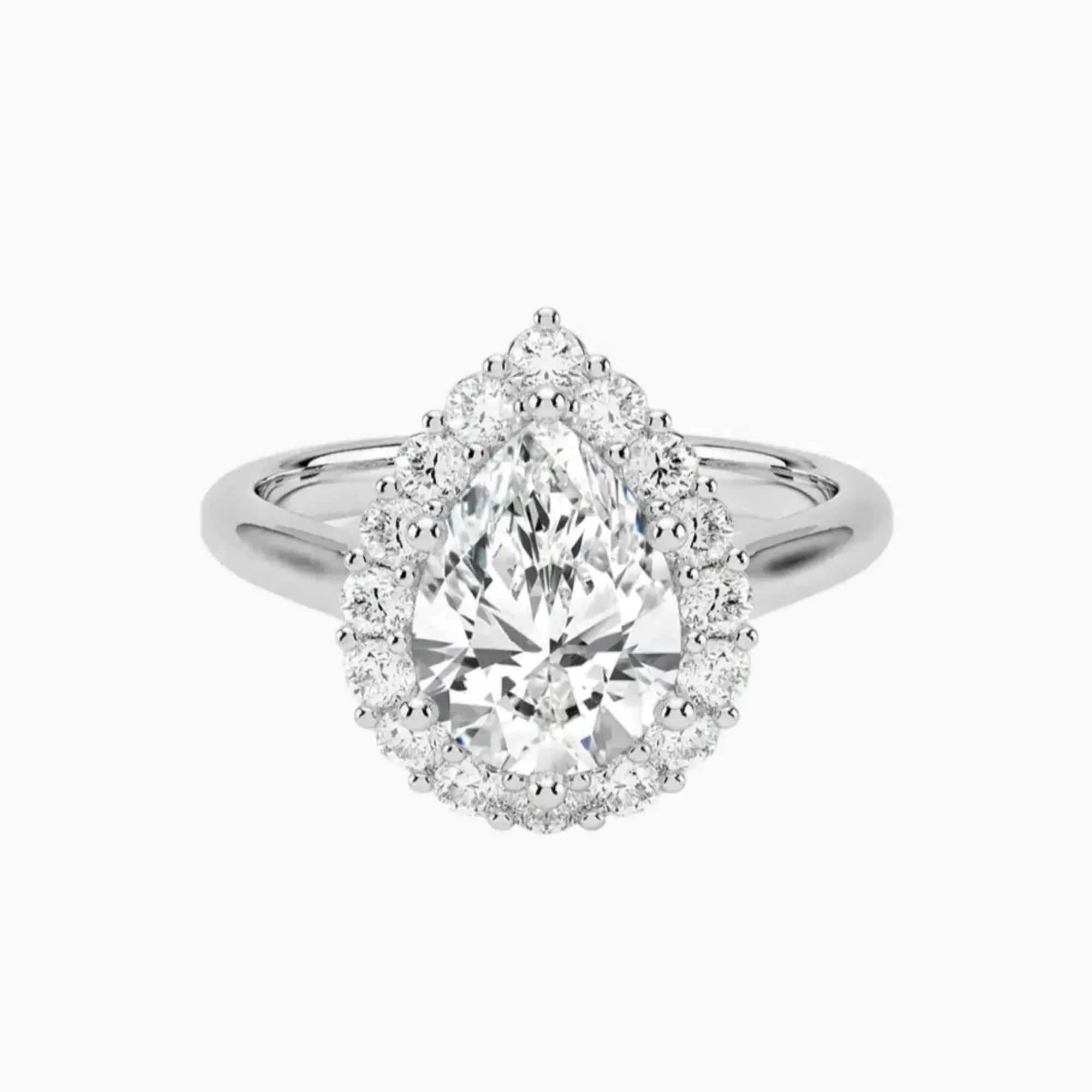 OBSER446 - Fiora Halo Pear engagement ring setting view 1