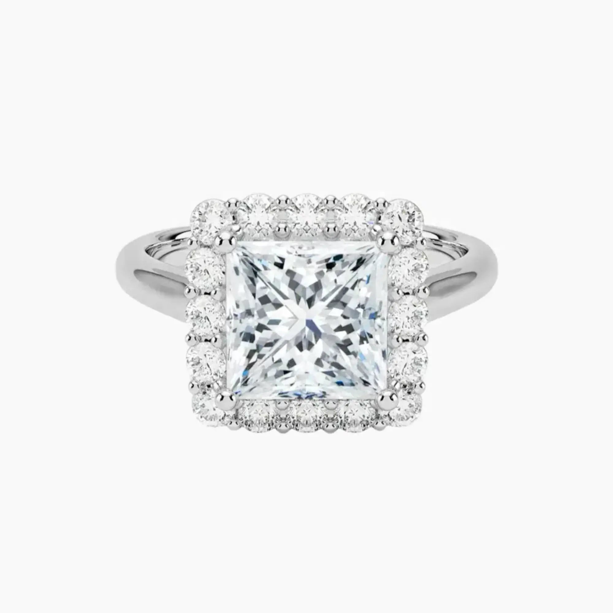 OBSER445 - Fiora Halo Princess engagement ring setting view 1
