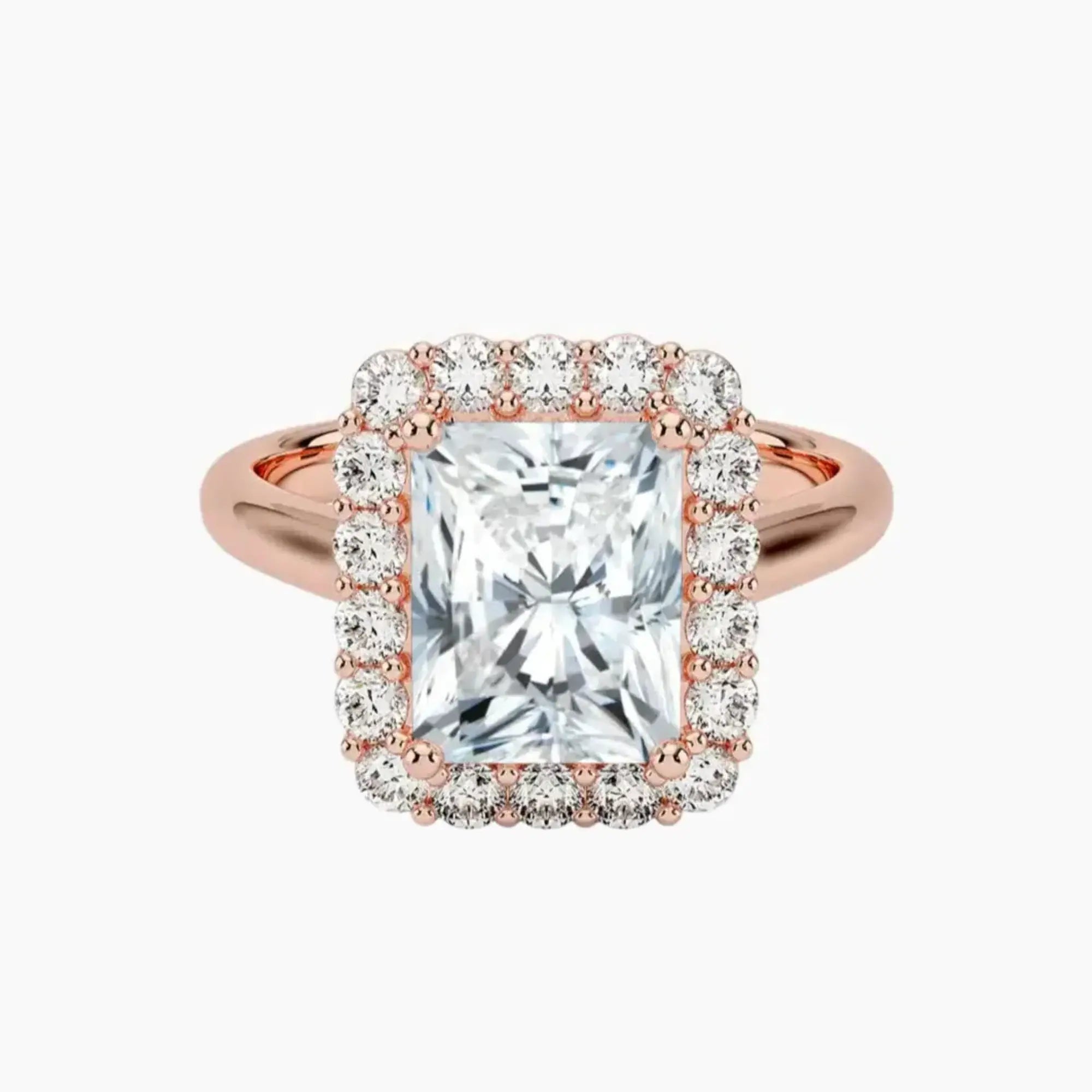 OBSER441 - Fiora Halo Radiant engagement ring setting view 4