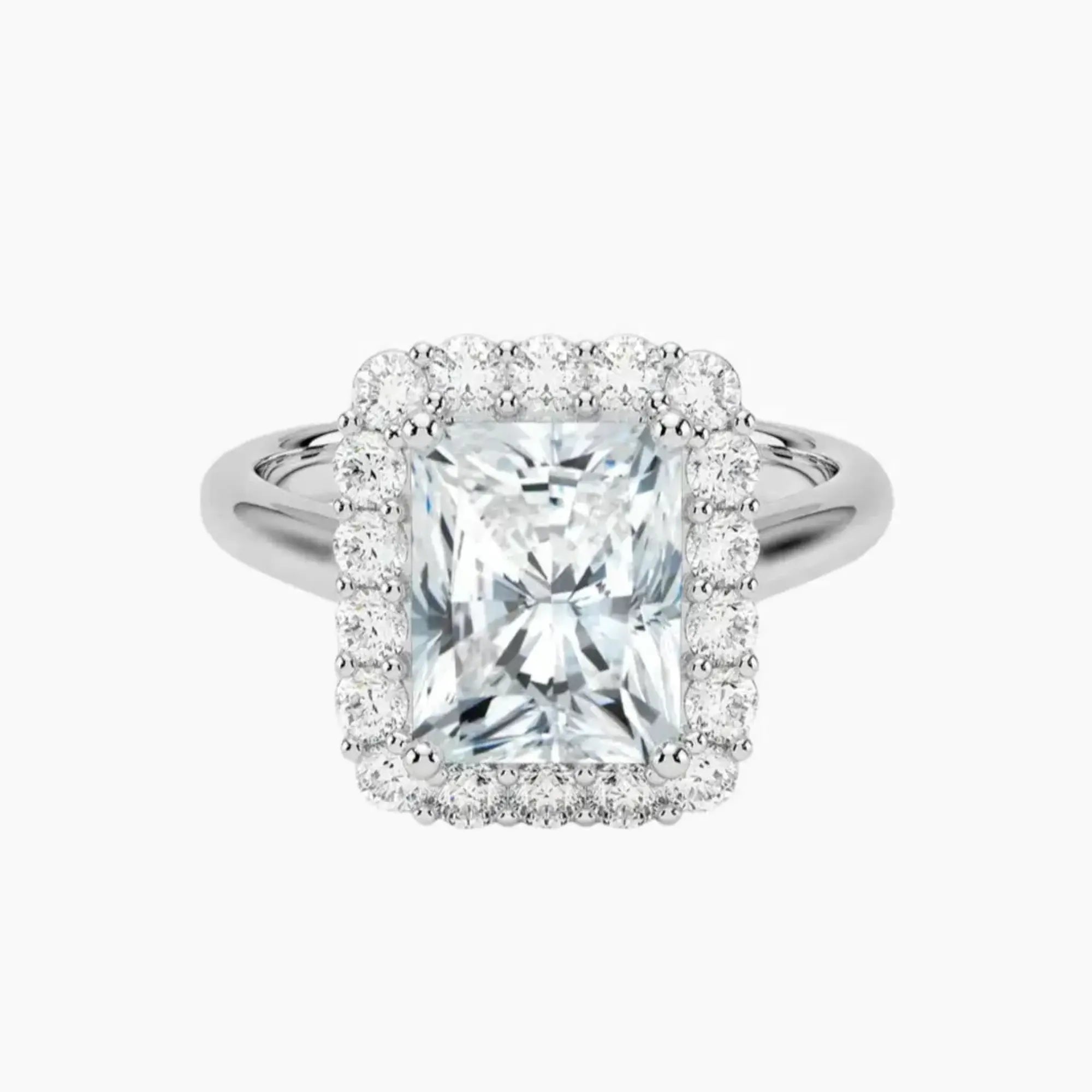 OBSER441 - Fiora Halo Radiant engagement ring setting view 1