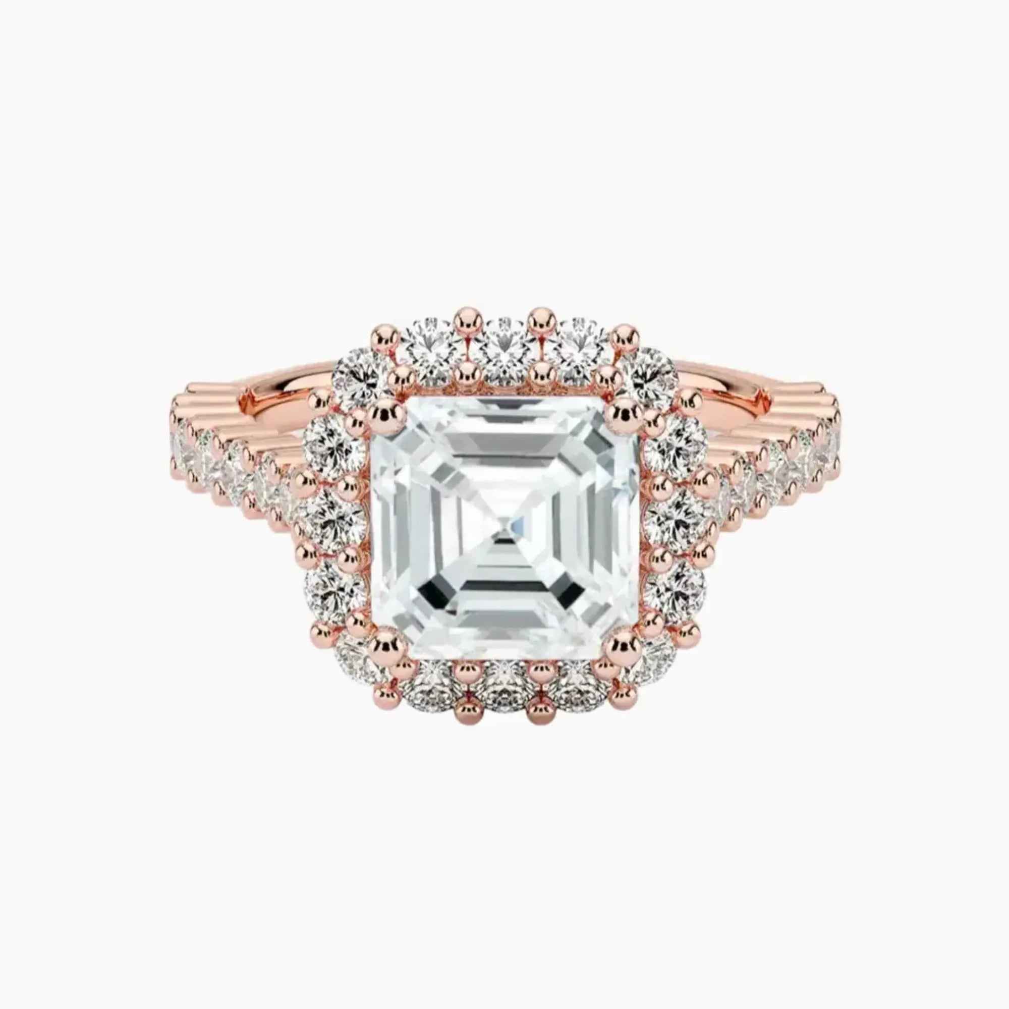 OBSER433 - Fiora Pave Halo Asscher engagement ring setting view 4