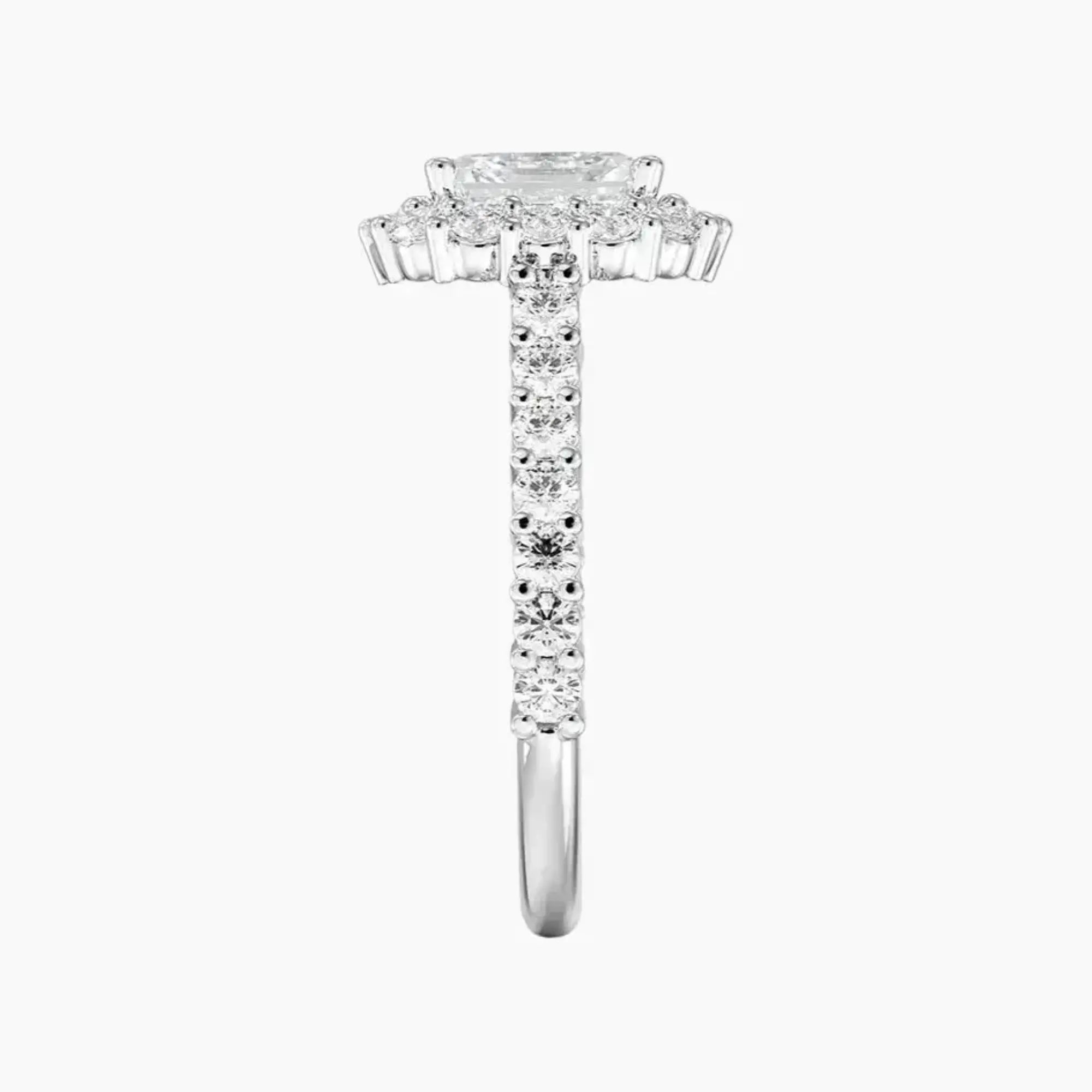 OBSER433 - Fiora Pave Halo Asscher engagement ring setting view 3