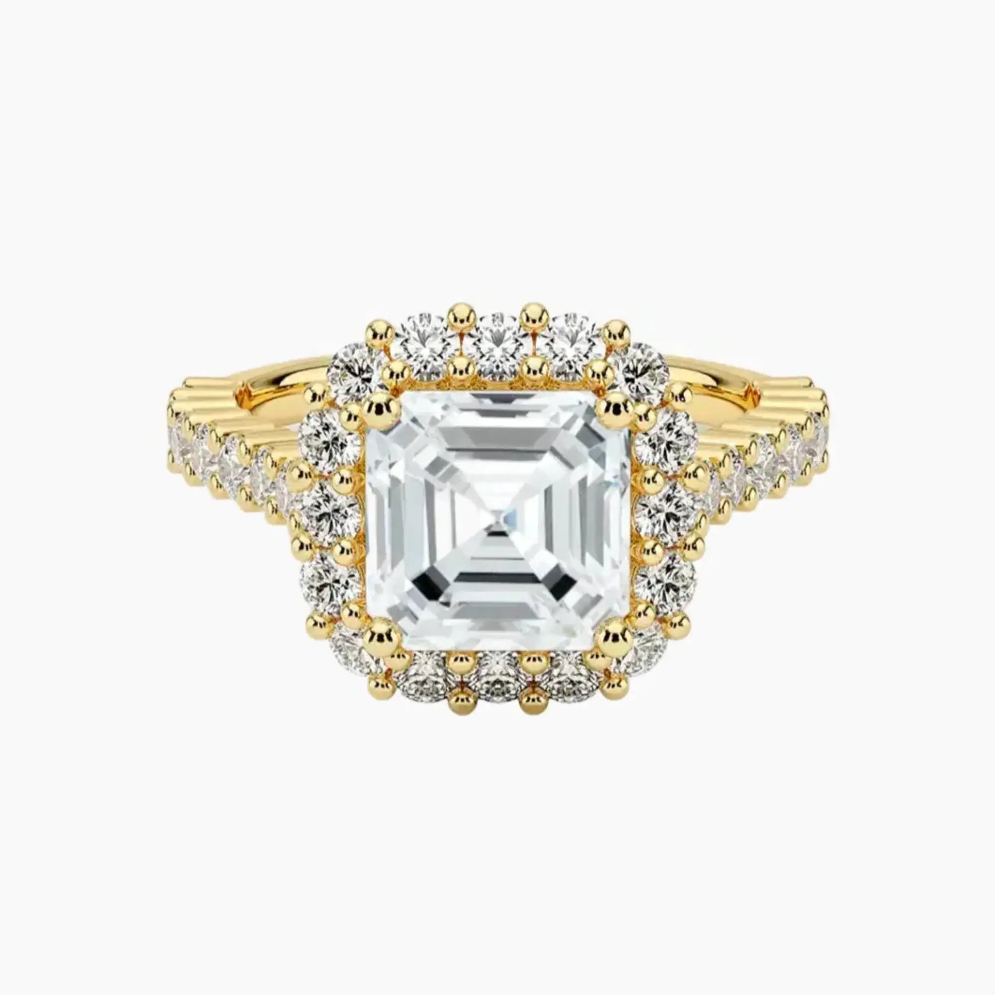 OBSER433 - Fiora Pave Halo Asscher engagement ring setting view 7