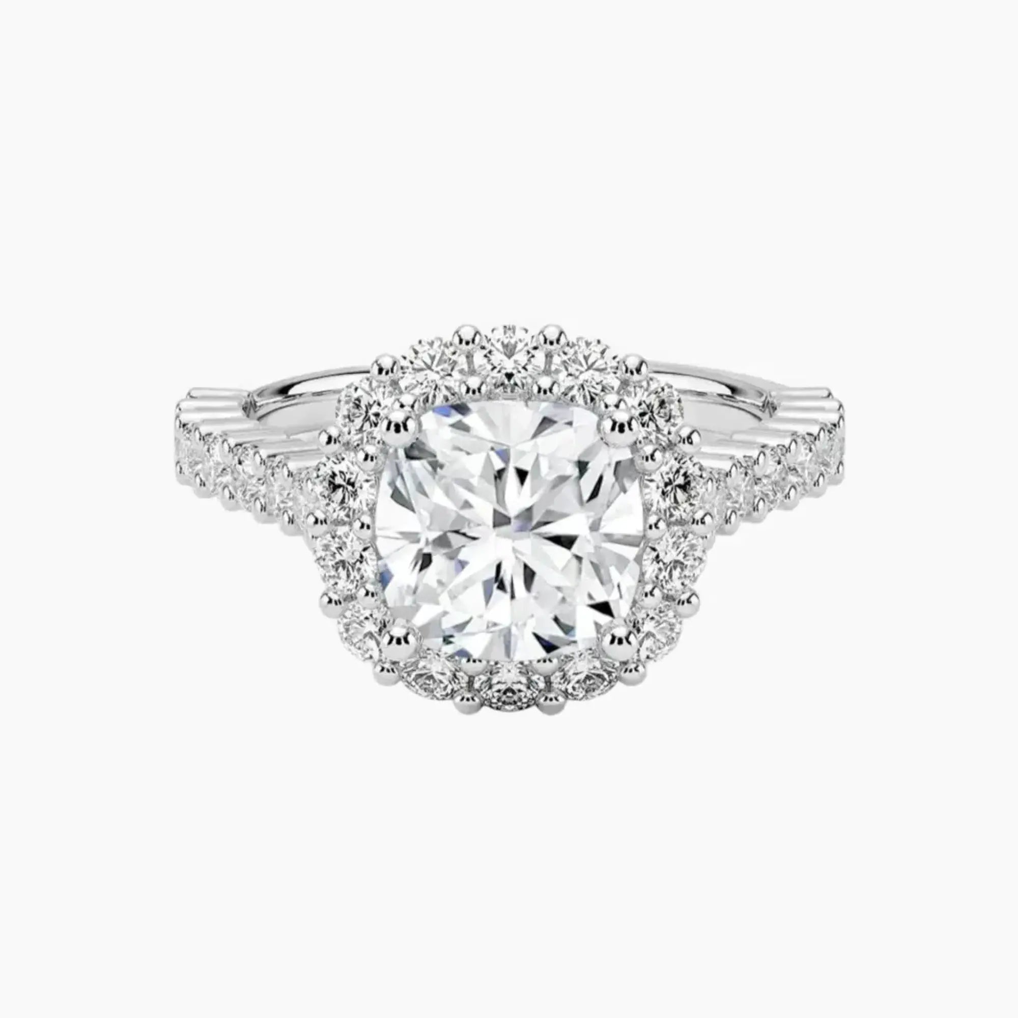 OBSER438 - Fiora Pave Halo Cushion engagement ring setting view 1