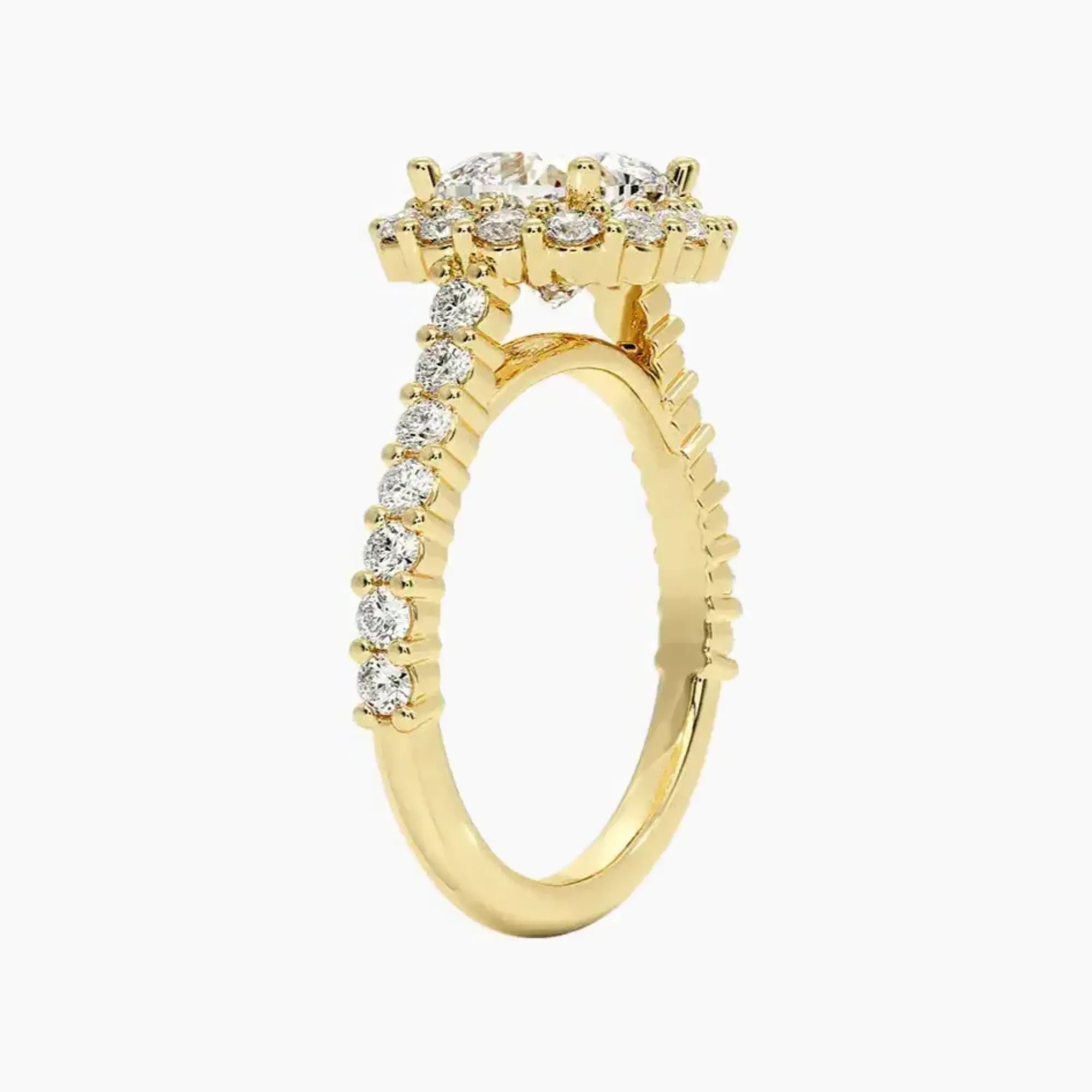 OBSER438 - Fiora Pave Halo Cushion engagement ring setting view 8