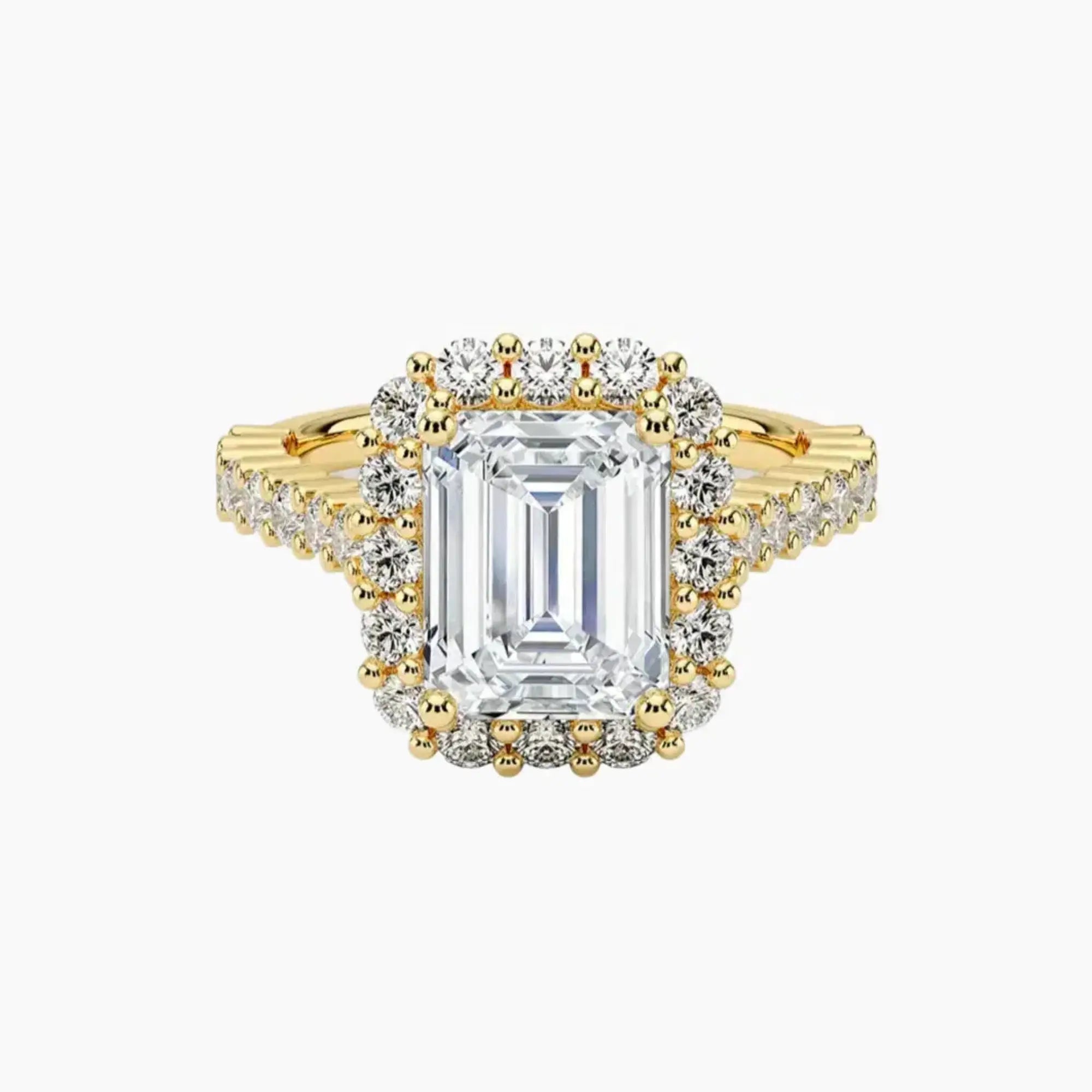 OBSER435 - Fiora Pave Halo Emerald engagement ring setting view 7