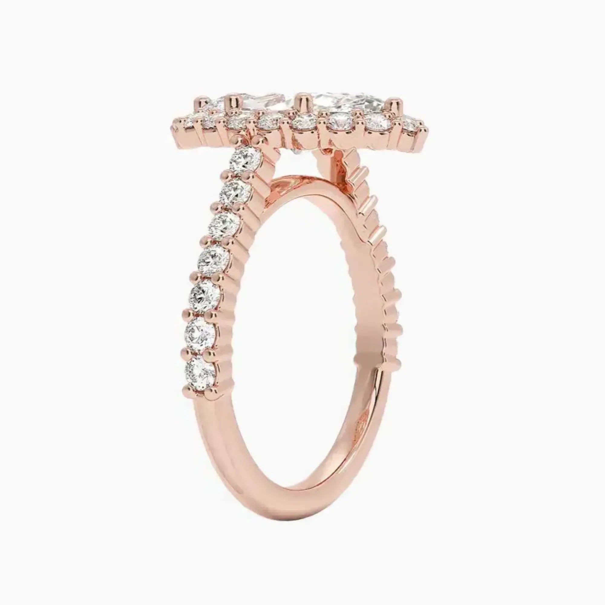 OBSER434 - Fiora Pave Halo Marquise engagement ring setting view 5