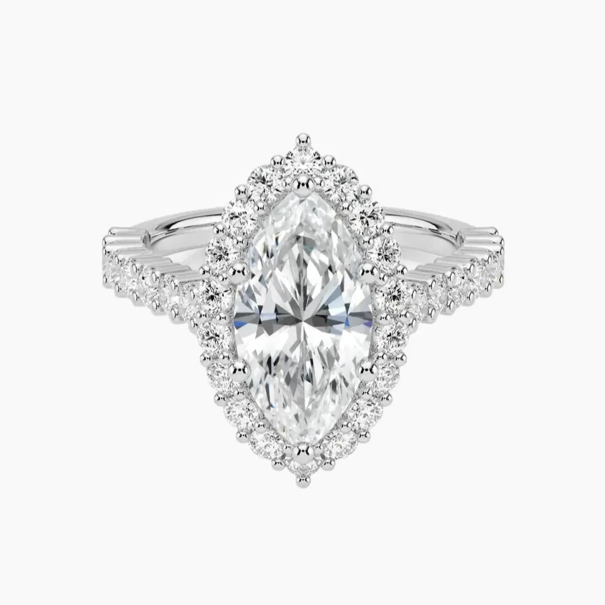 OBSER434 - Fiora Pave Halo Marquise engagement ring setting view 1