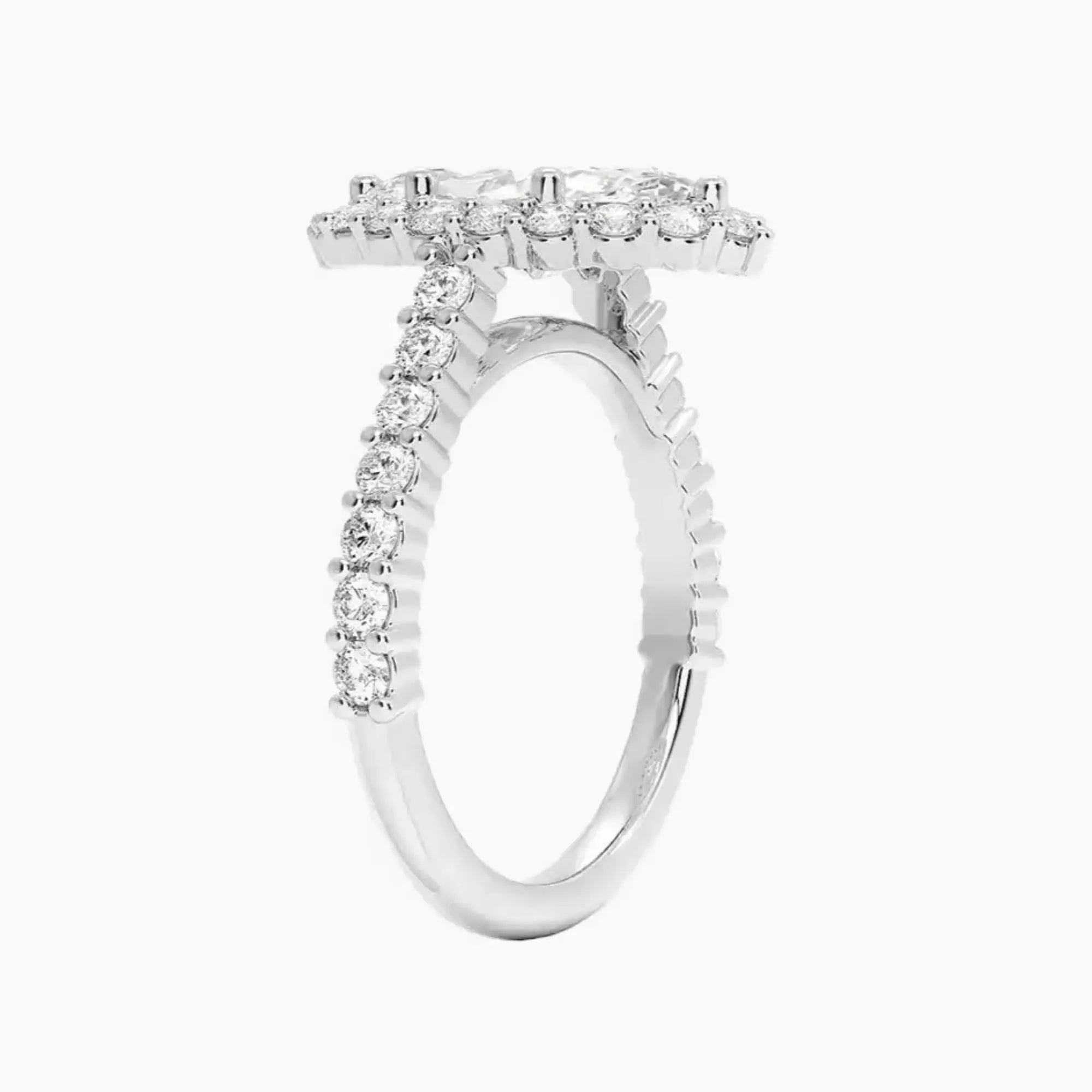 OBSER434 - Fiora Pave Halo Marquise engagement ring setting view 2