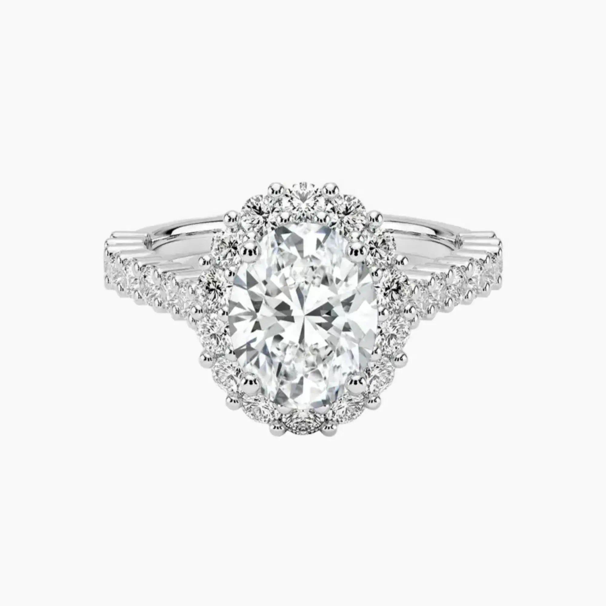 OBSER439 - Fiora Pave Halo Oval engagement ring setting view 1