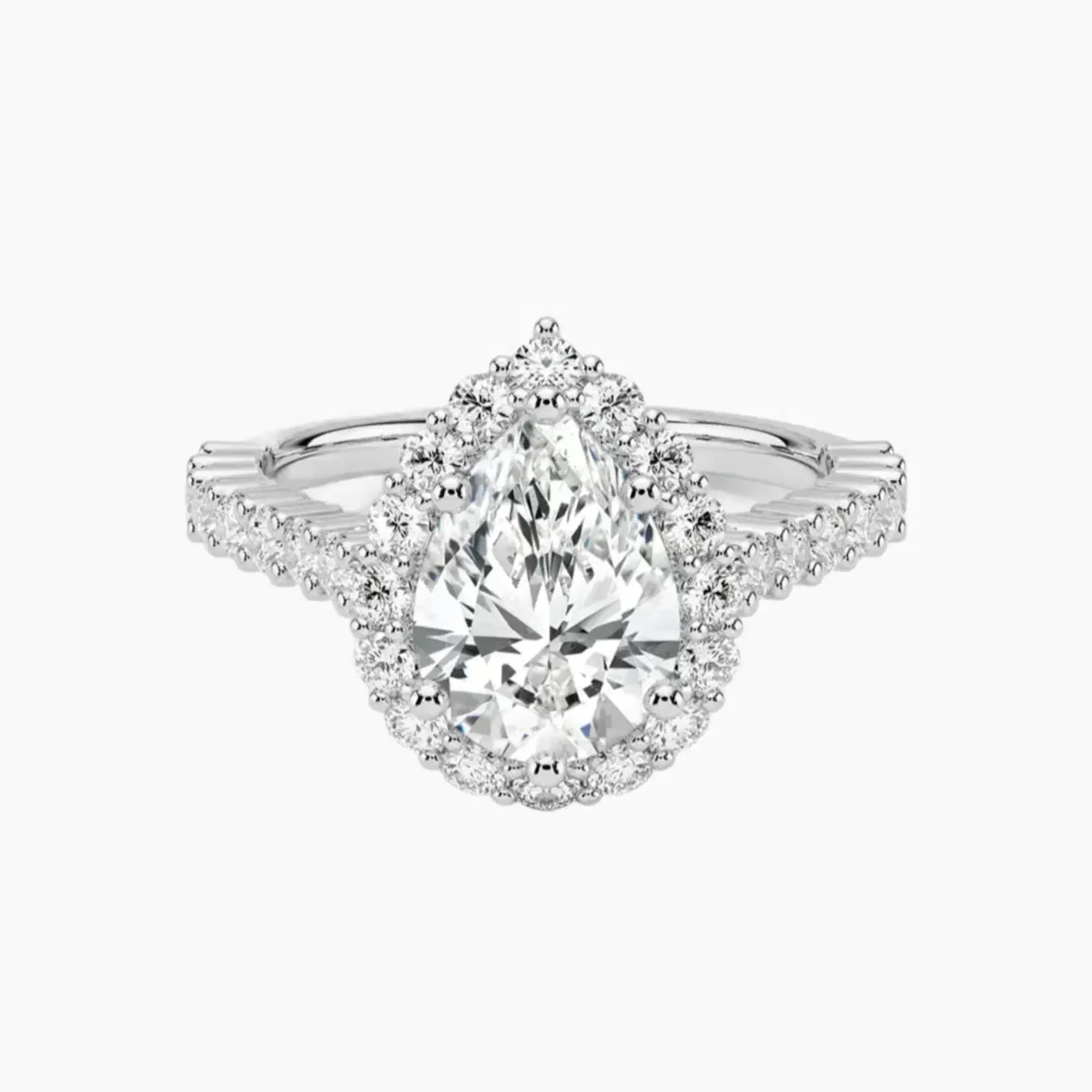 OBSER437 - Fiora Pave Halo Pear engagement ring setting view 1
