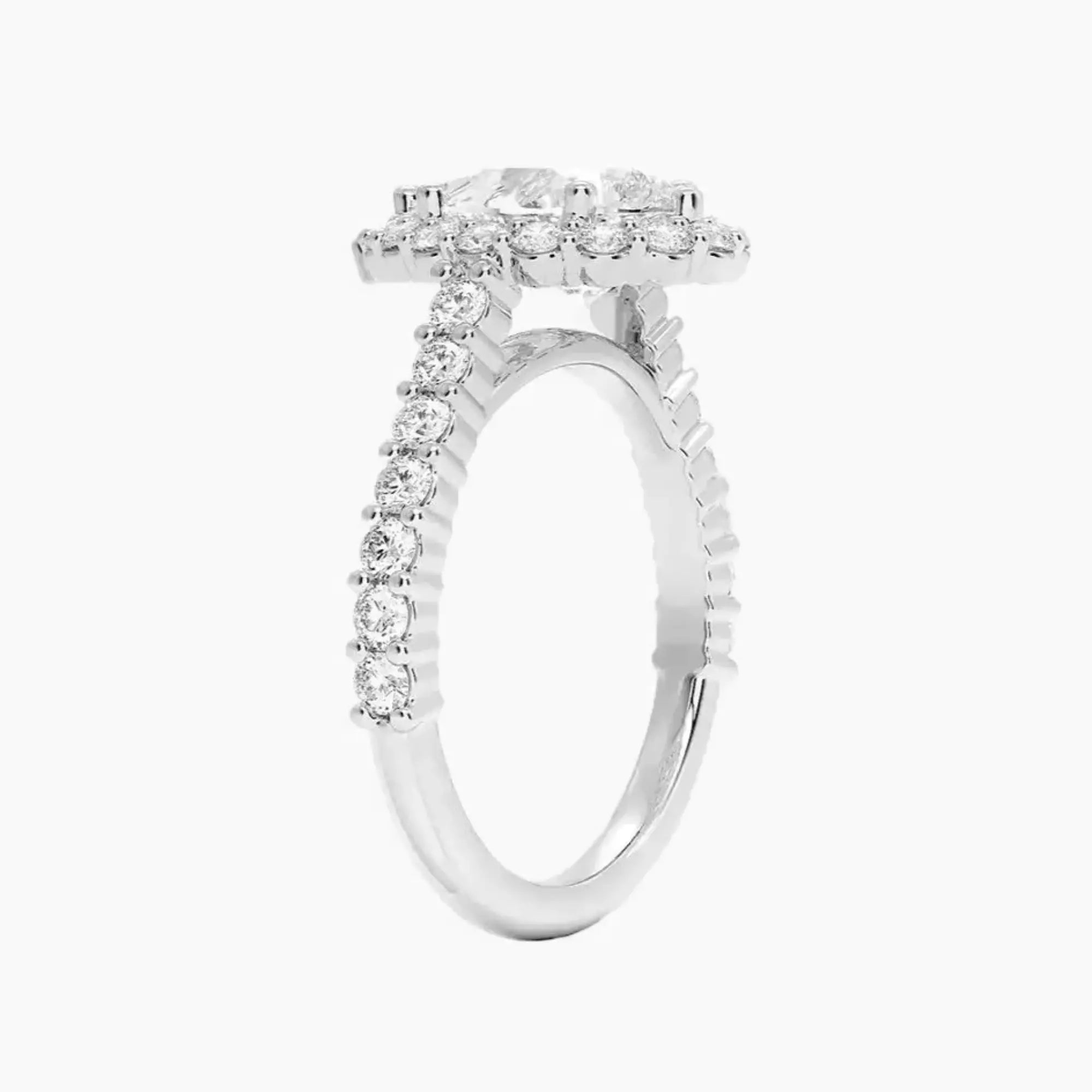 OBSER437 - Fiora Pave Halo Pear engagement ring setting view 2