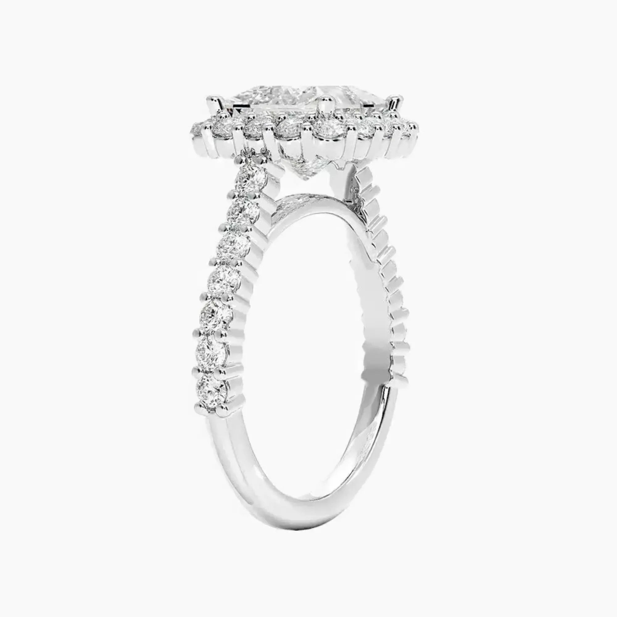 OBSER436 - Fiora Pave Halo Princess engagement ring setting view 2