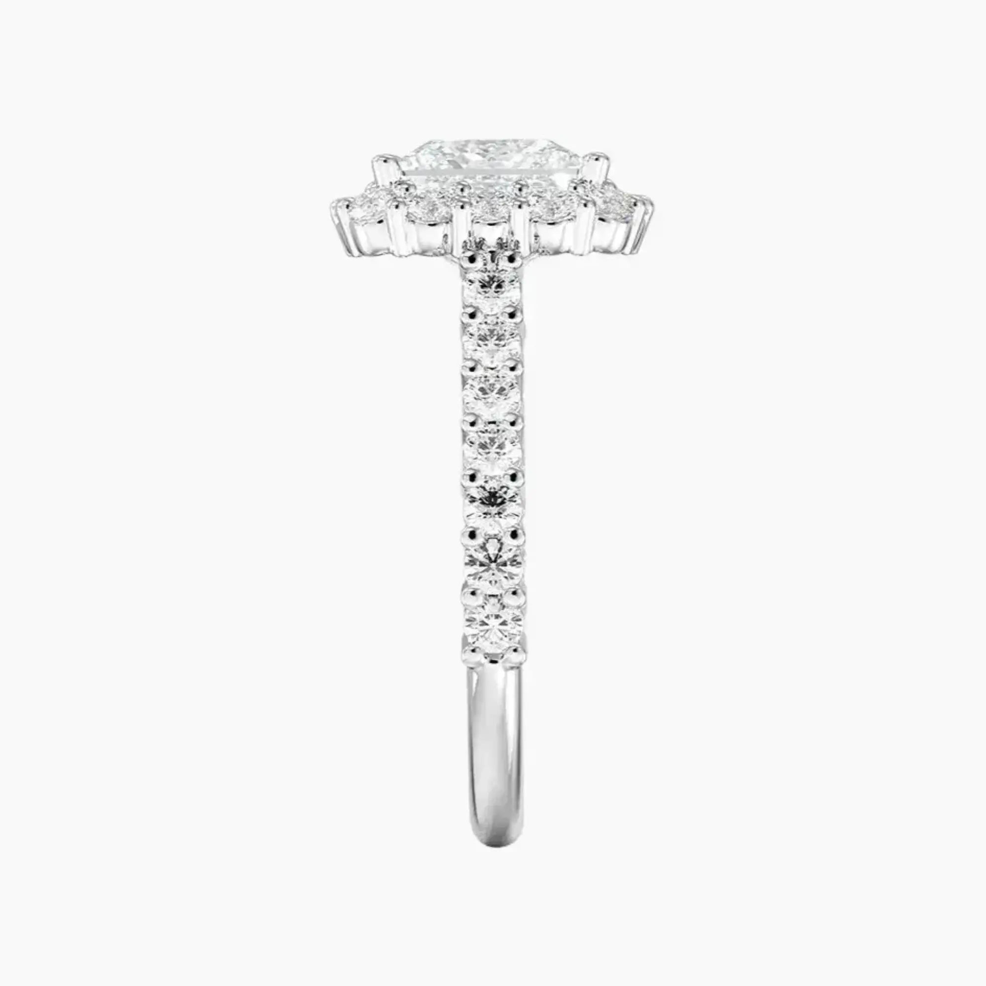 OBSER436 - Fiora Pave Halo Princess engagement ring setting view 3