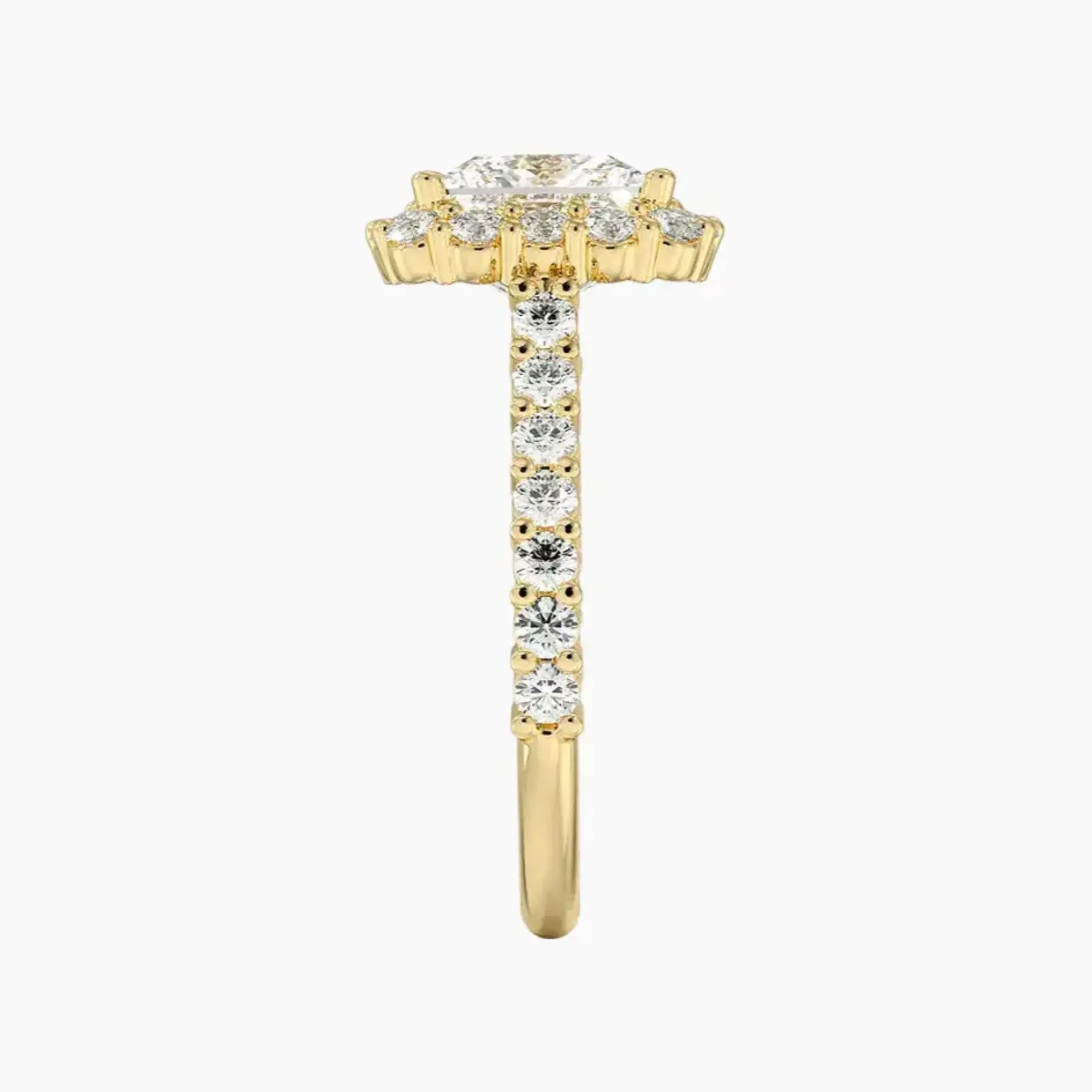 OBSER436 - Fiora Pave Halo Princess engagement ring setting view 9