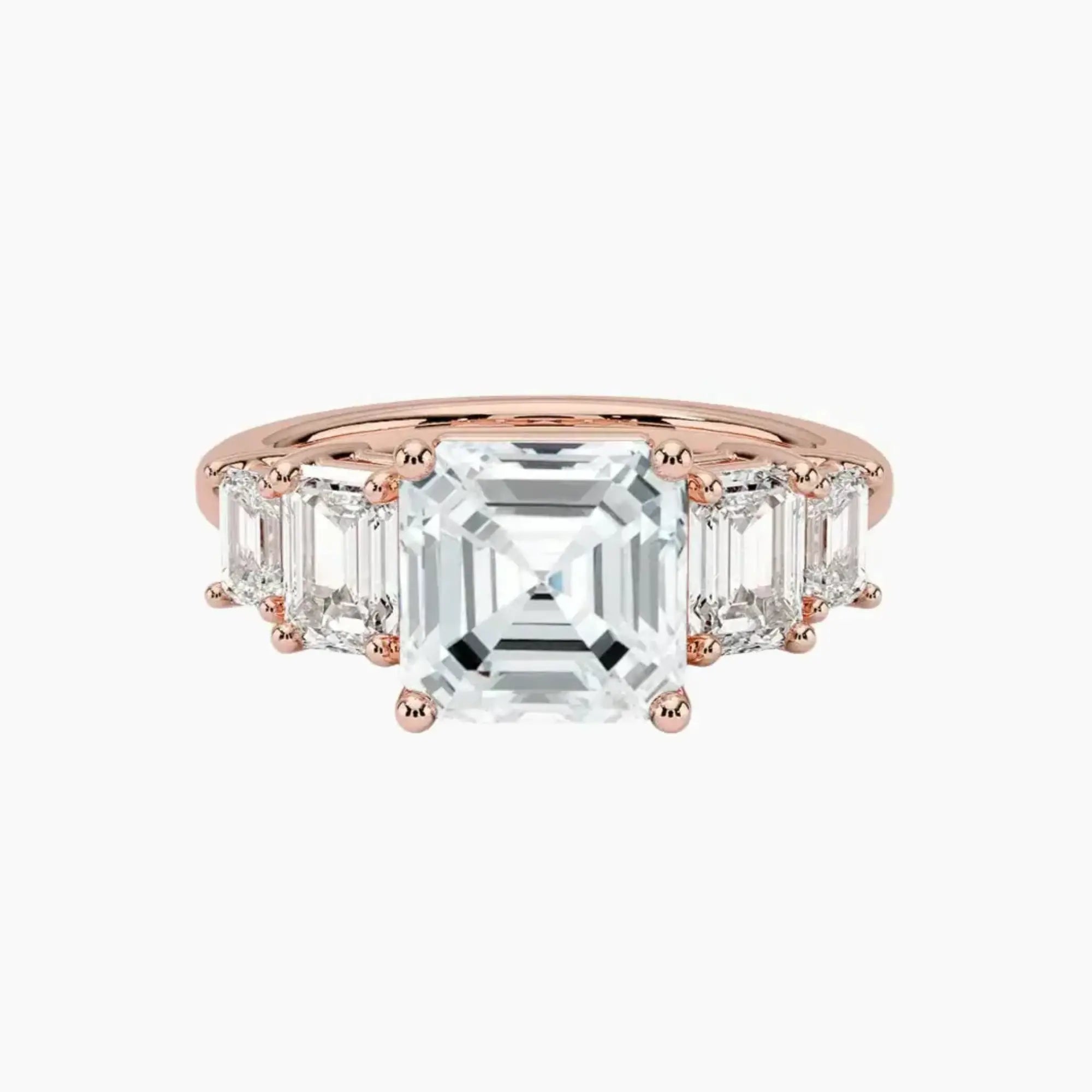 OBSER310 - Katerina Five Stone Asscher engagement ring setting view 4