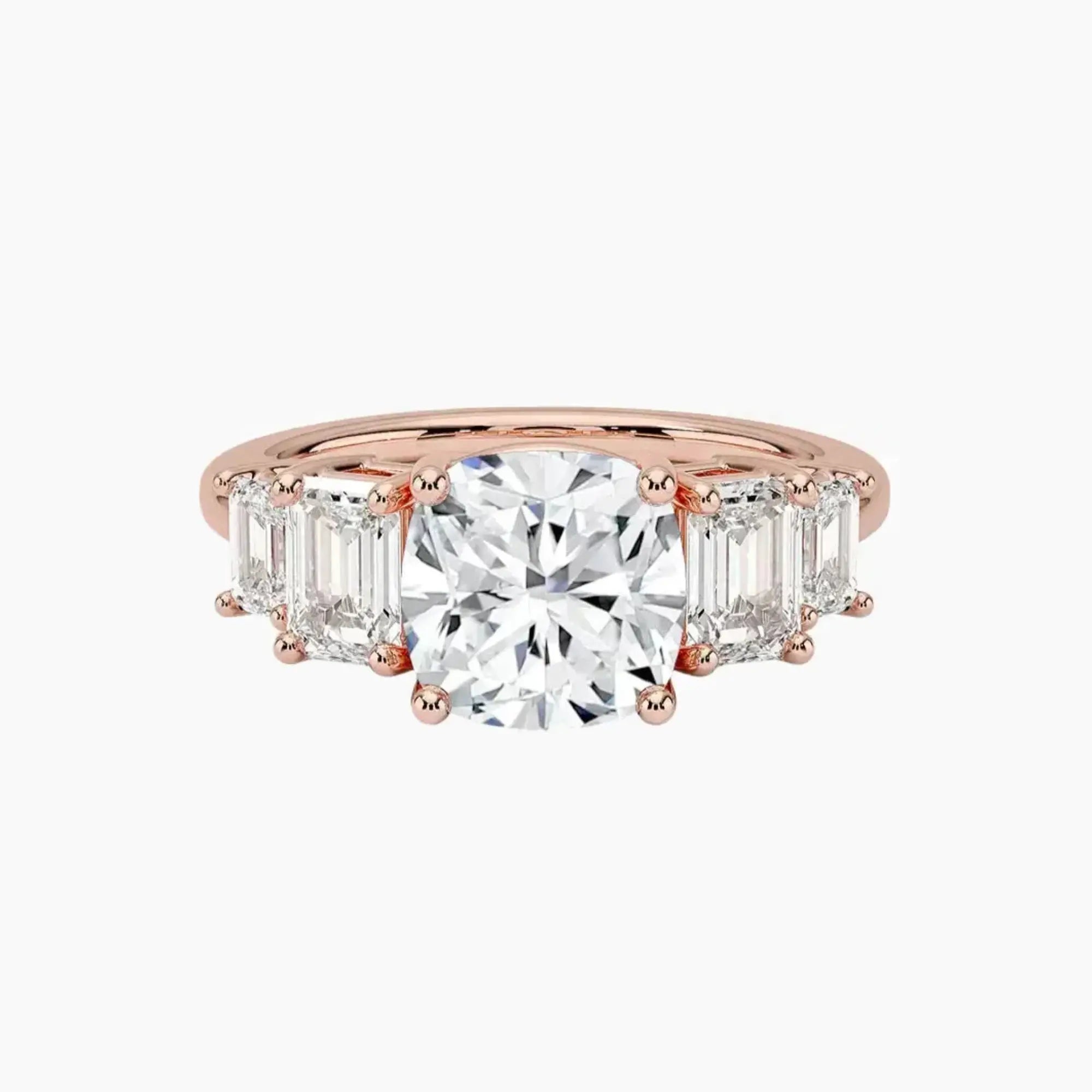 OBSER315 - Katerina Five Stone Cushion engagement ring setting view 4