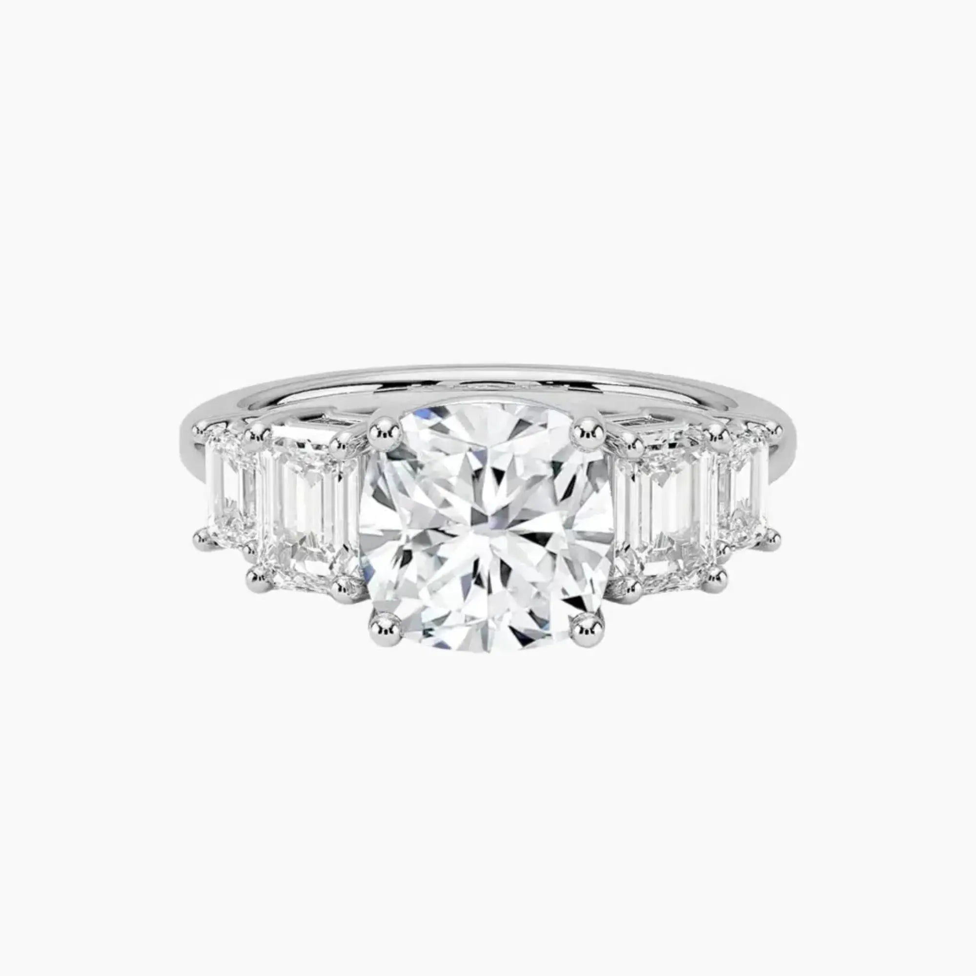 OBSER315 - Katerina Five Stone Cushion engagement ring setting view 1