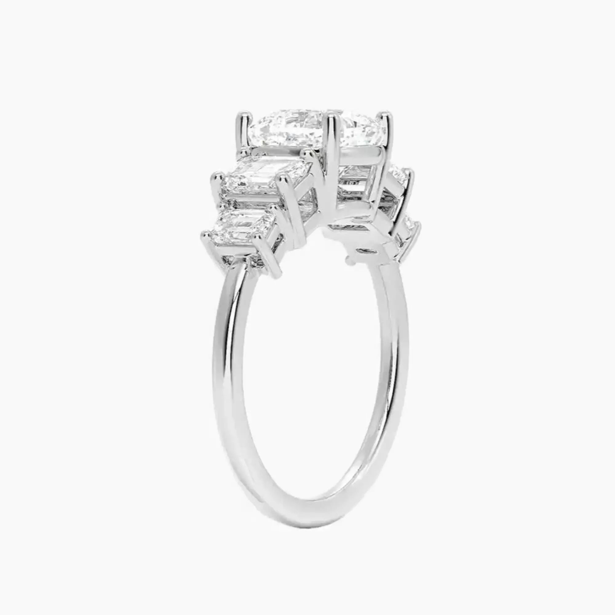 OBSER315 - Katerina Five Stone Cushion engagement ring setting view 2