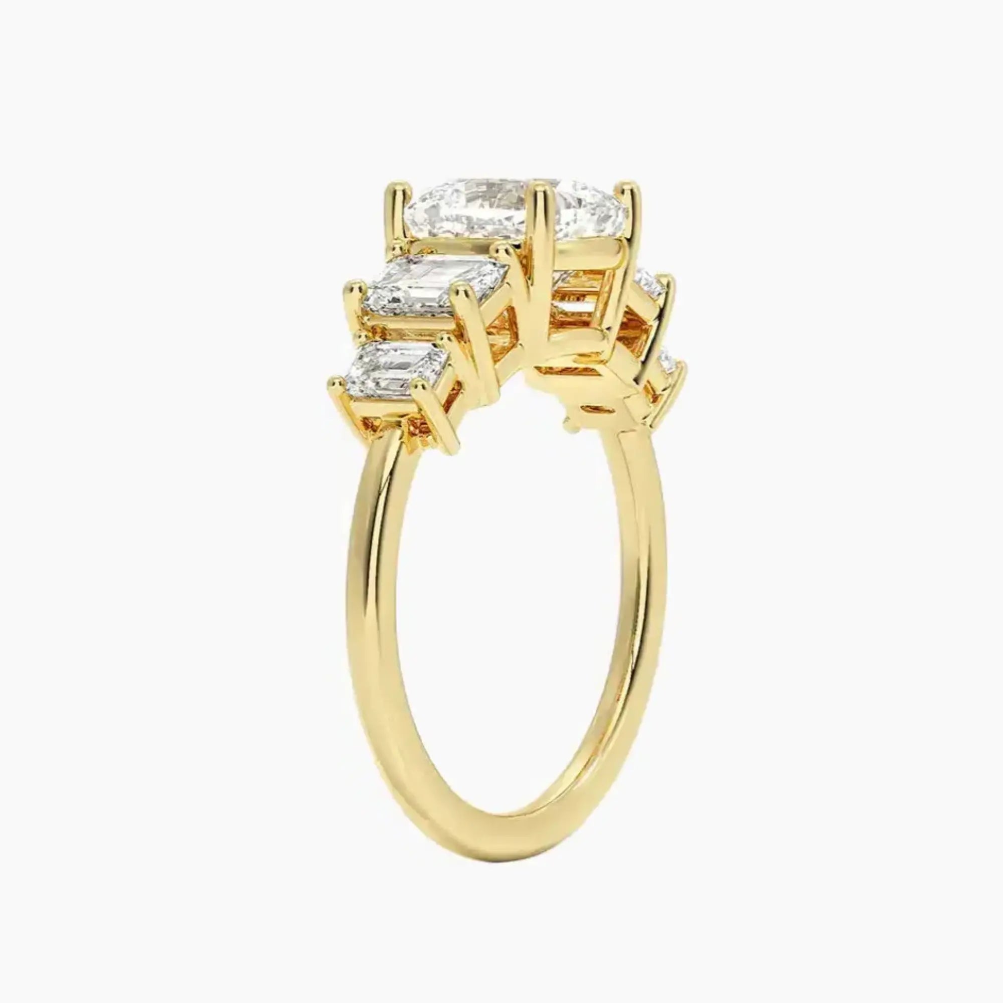 OBSER315 - Katerina Five Stone Cushion engagement ring setting view 8