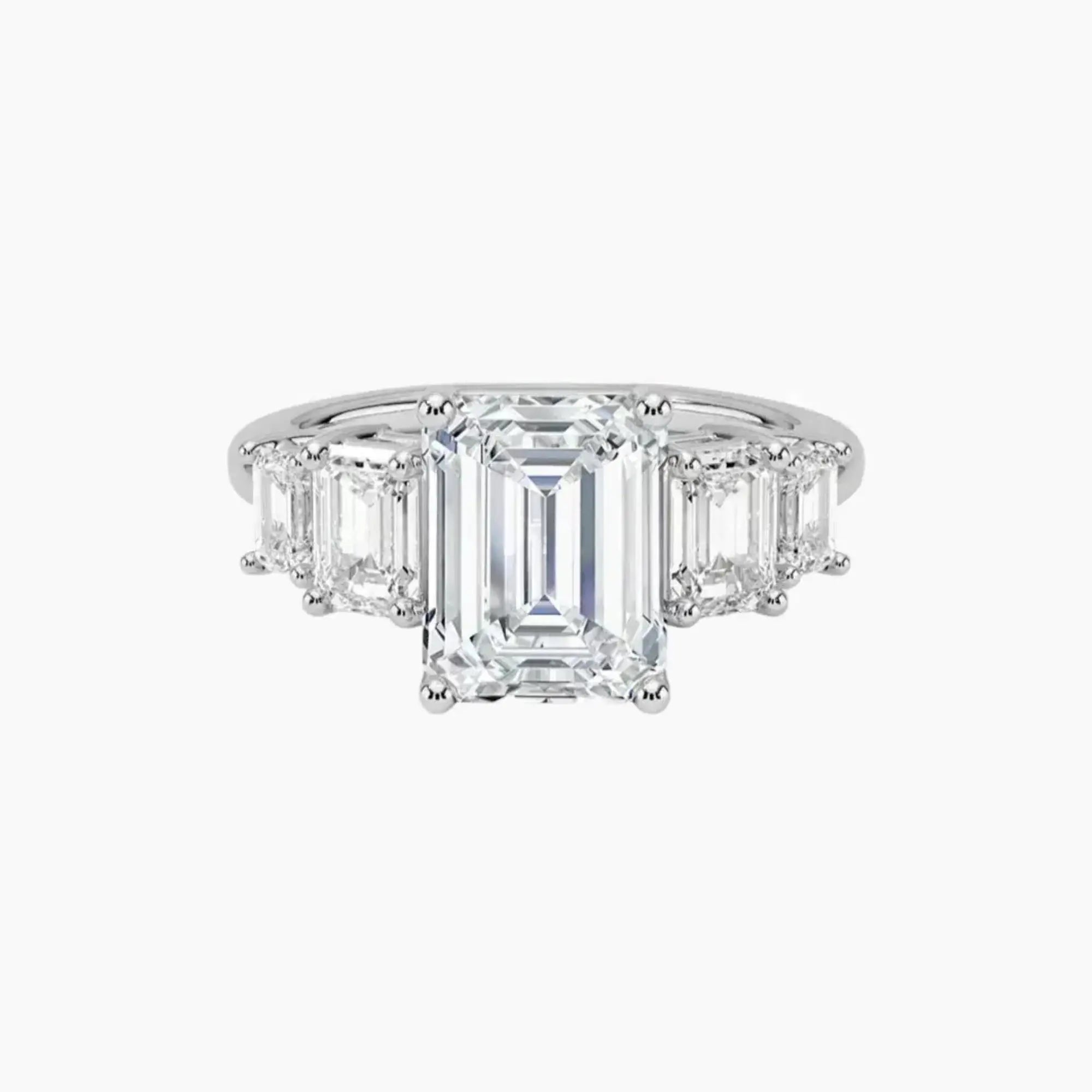 OBSER312 - Katerina Five Stone Emerald engagement ring setting view 1