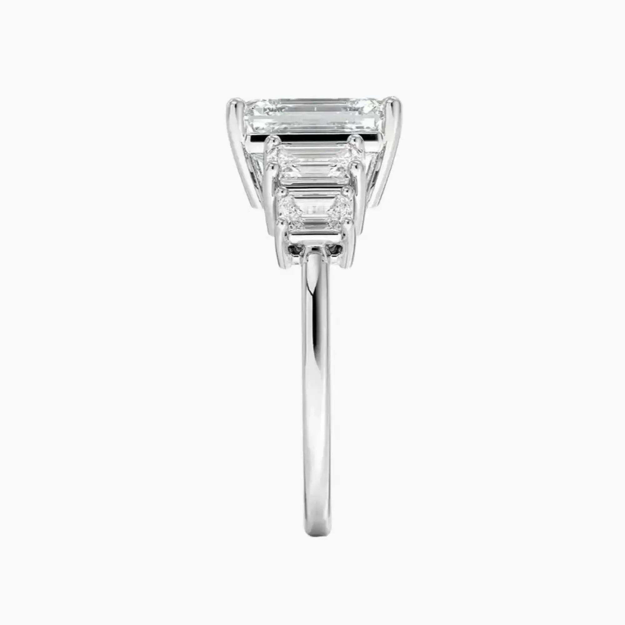 OBSER312 - Katerina Five Stone Emerald engagement ring setting view 3