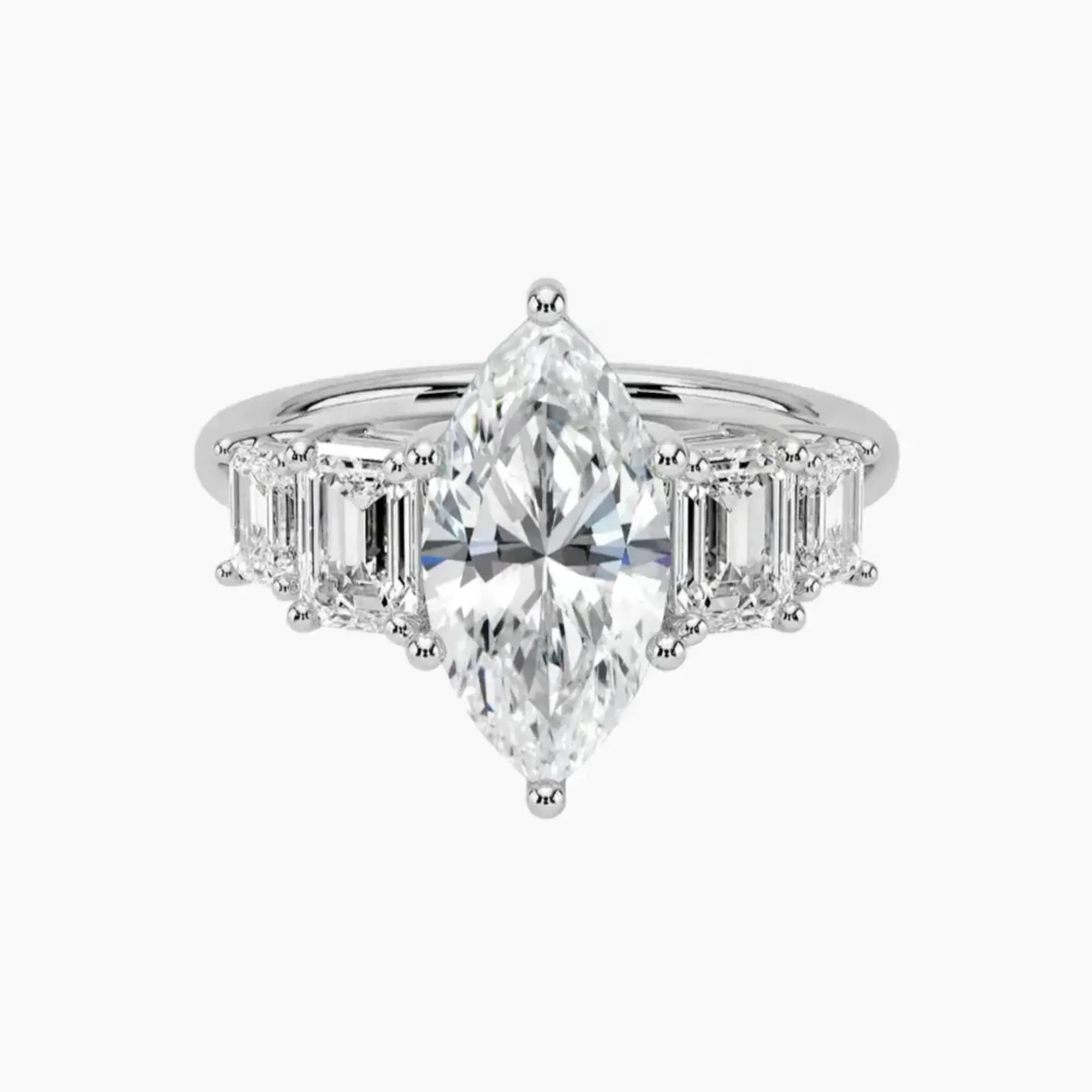 OBSER311 - Katerina Five Stone Marquise engagement ring setting view 1