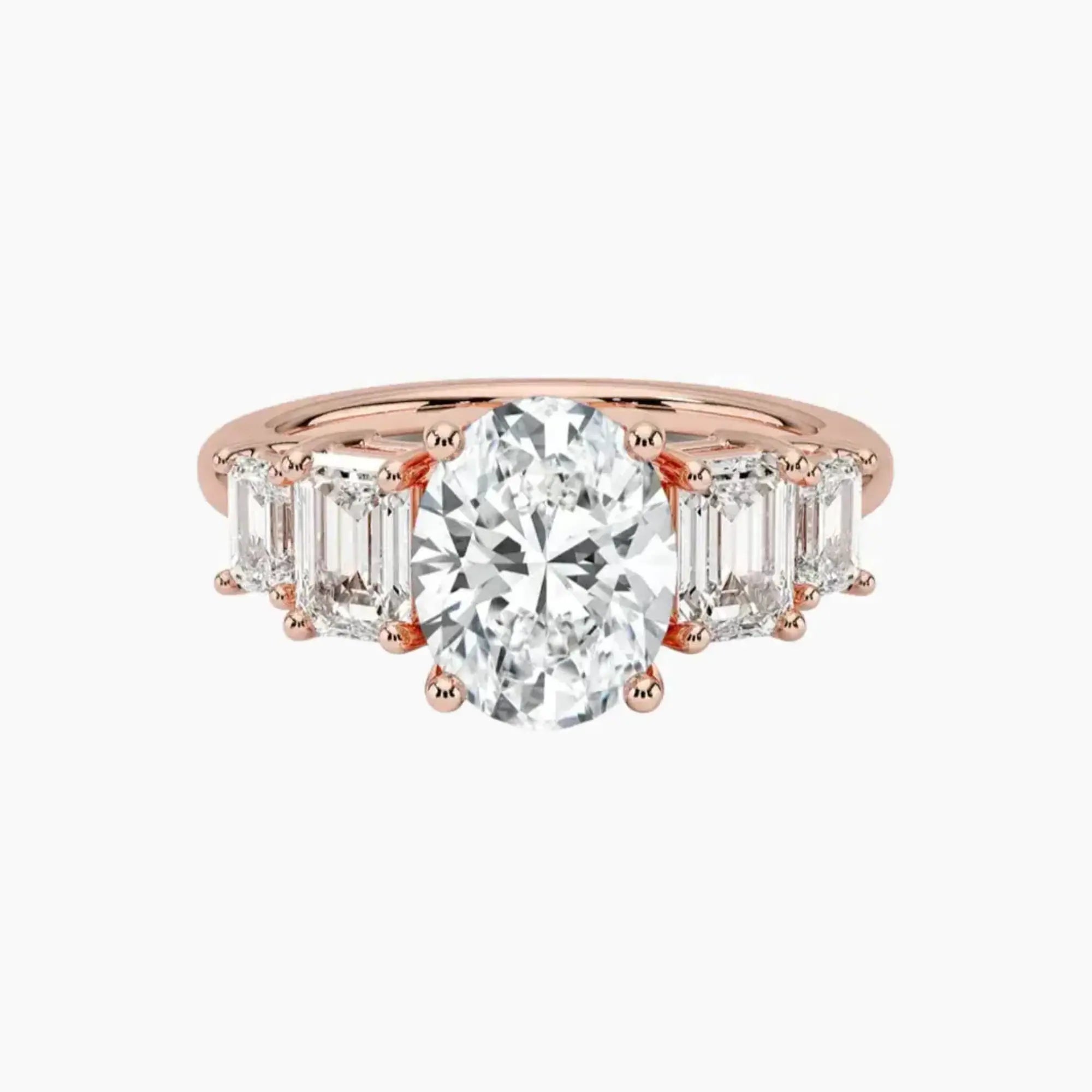 OBSER316 - Katerina Five Stone Oval engagement ring setting view 4