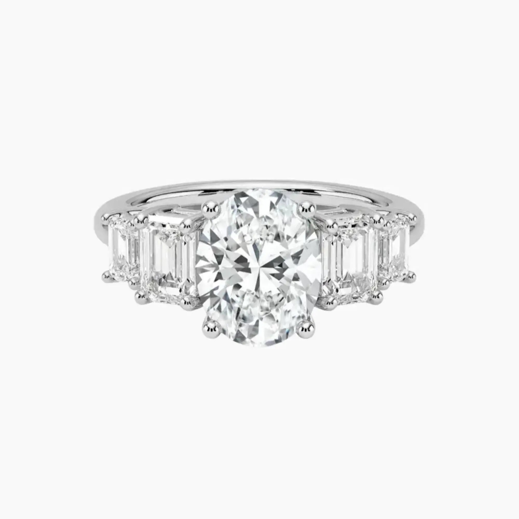 OBSER316 - Katerina Five Stone Oval engagement ring setting view 1