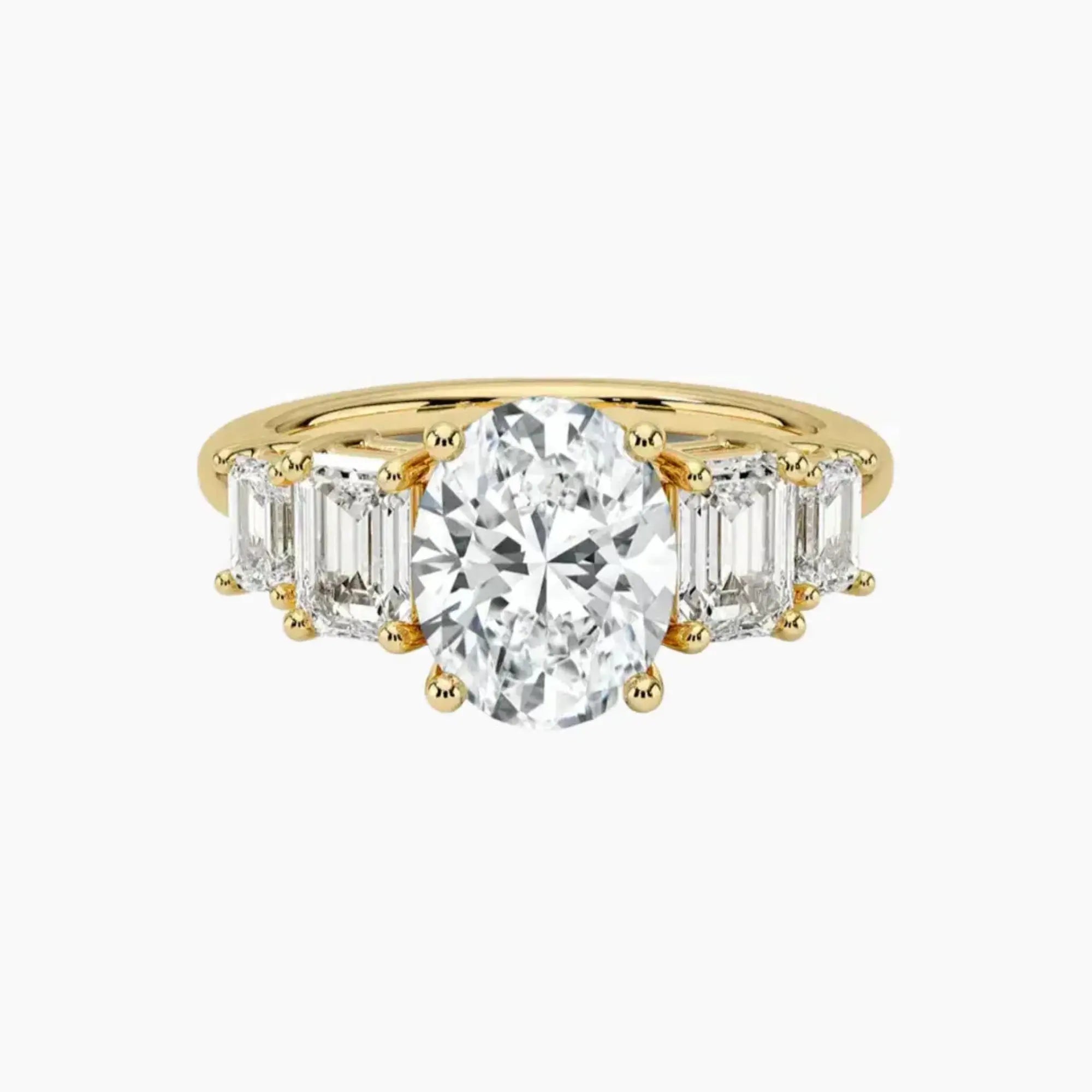 OBSER316 - Katerina Five Stone Oval engagement ring setting view 7