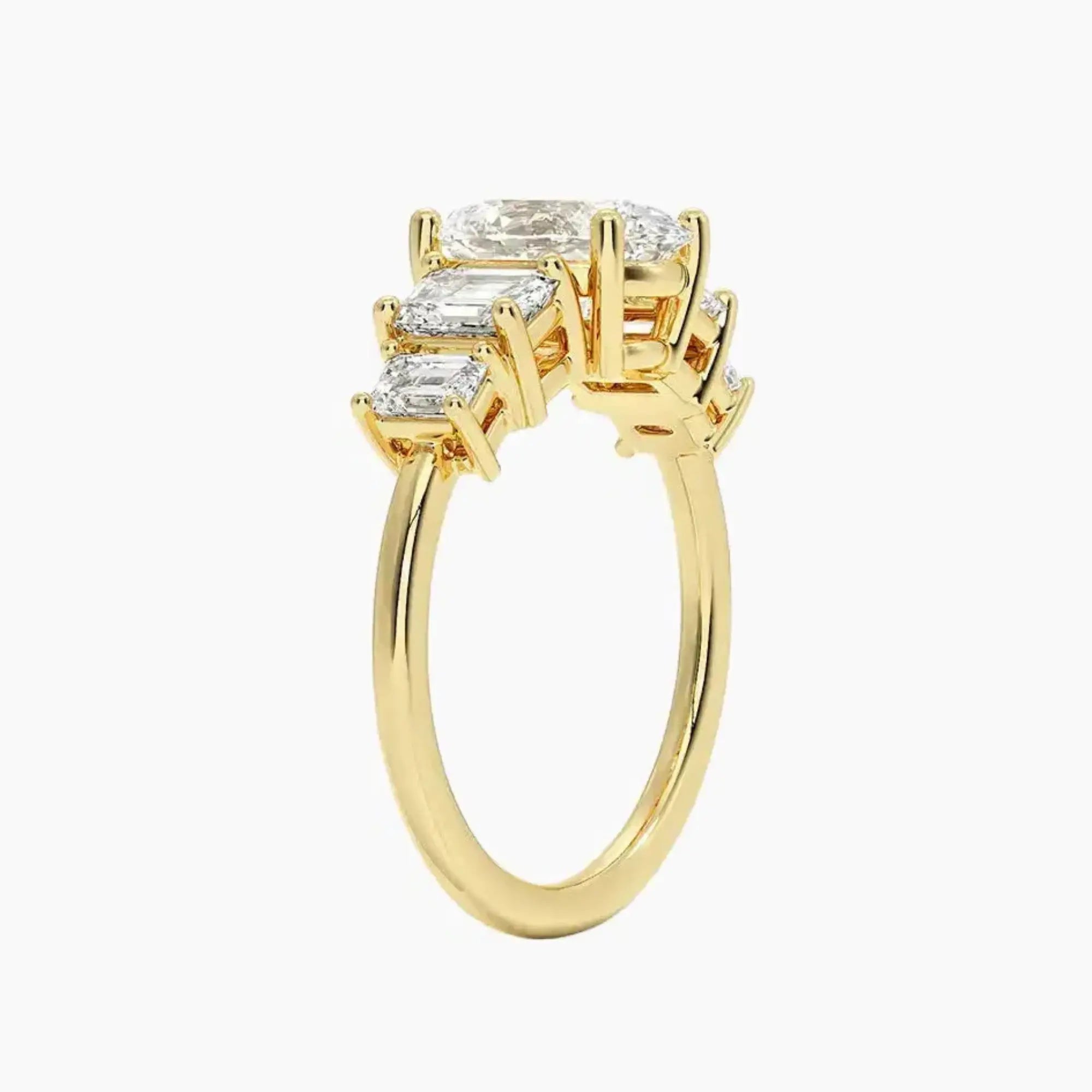 OBSER316 - Katerina Five Stone Oval engagement ring setting view 8