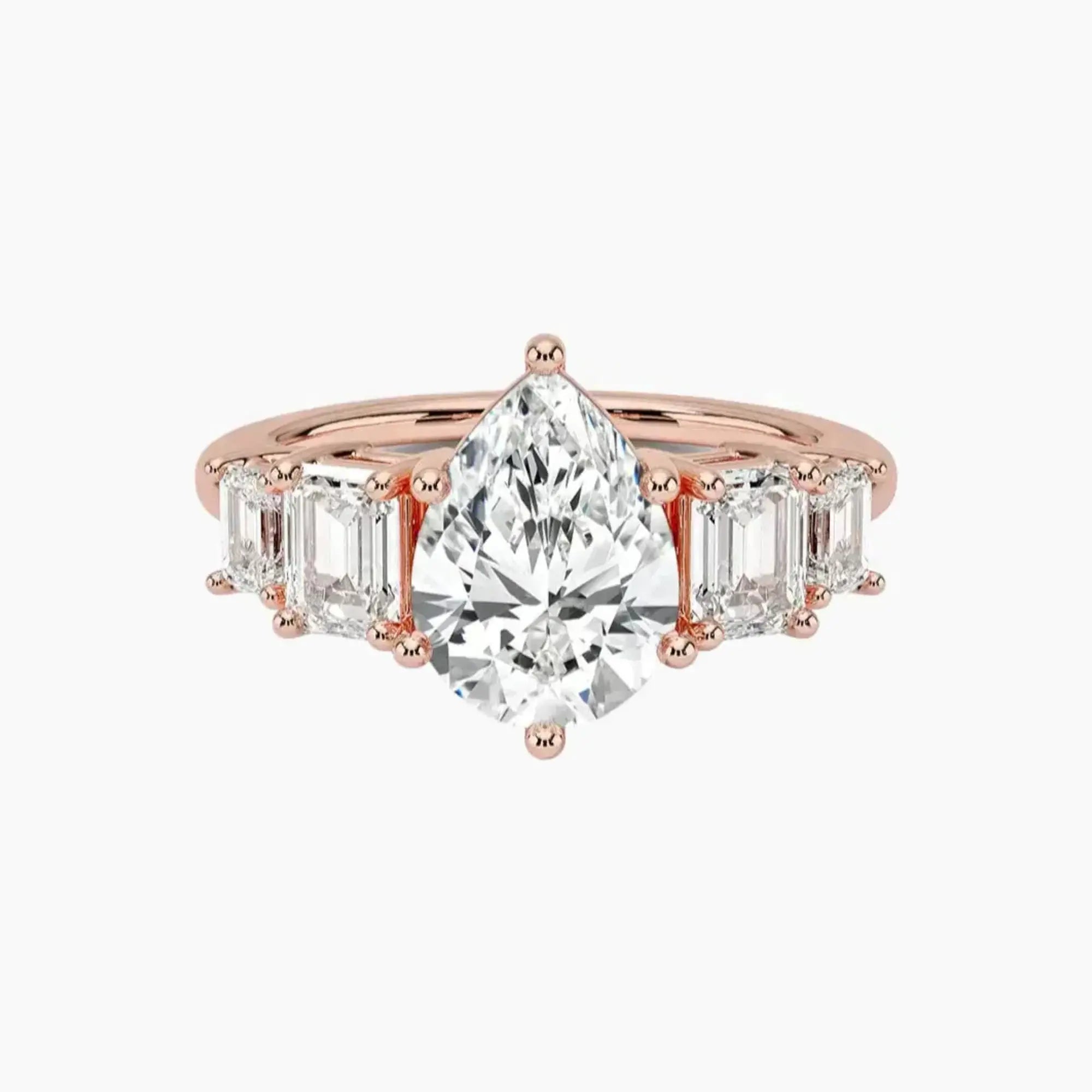 OBSER314 - Katerina Five Stone Pear engagement ring setting view 4