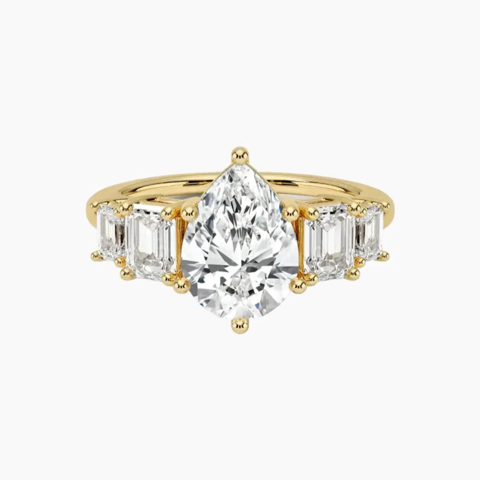OBSER314 - Katerina Five Stone Pear engagement ring setting view 7