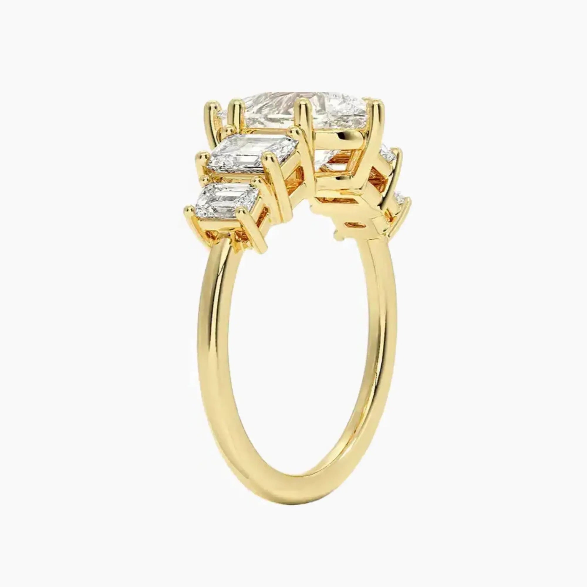 OBSER314 - Katerina Five Stone Pear engagement ring setting view 8