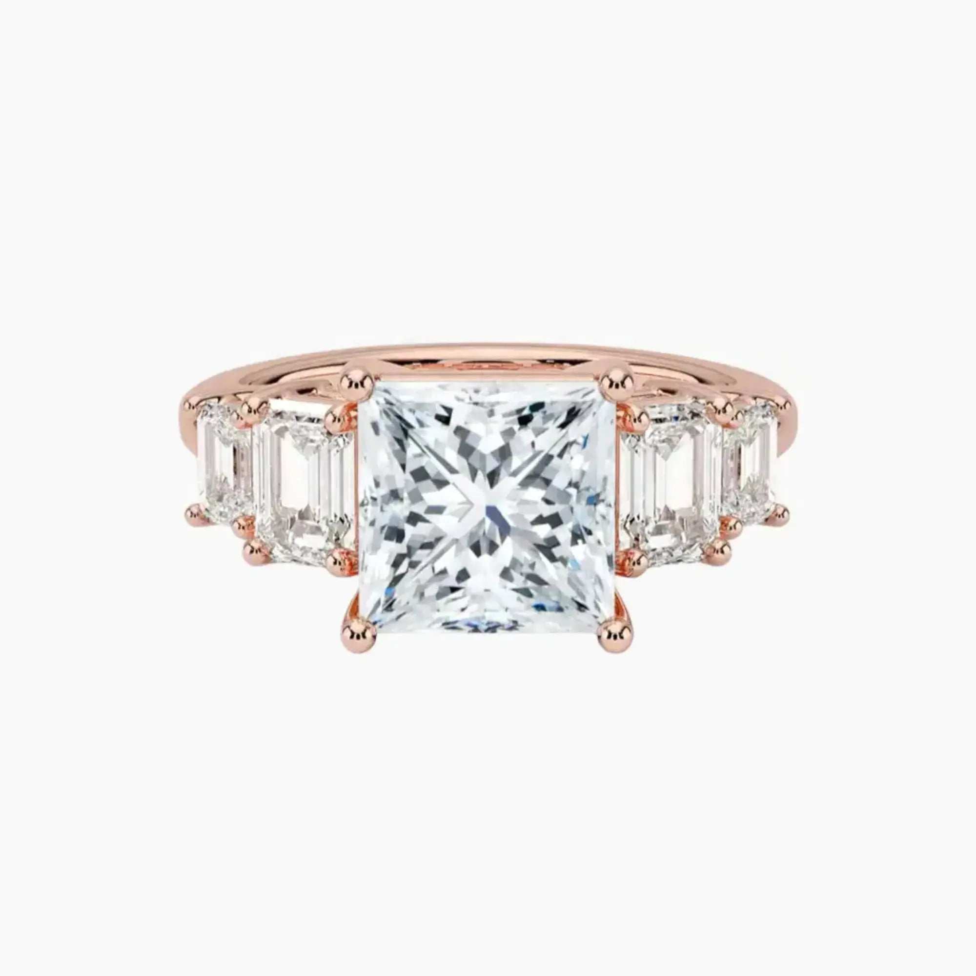 OBSER313 - Katerina Five Stone Princess engagement ring setting view 4