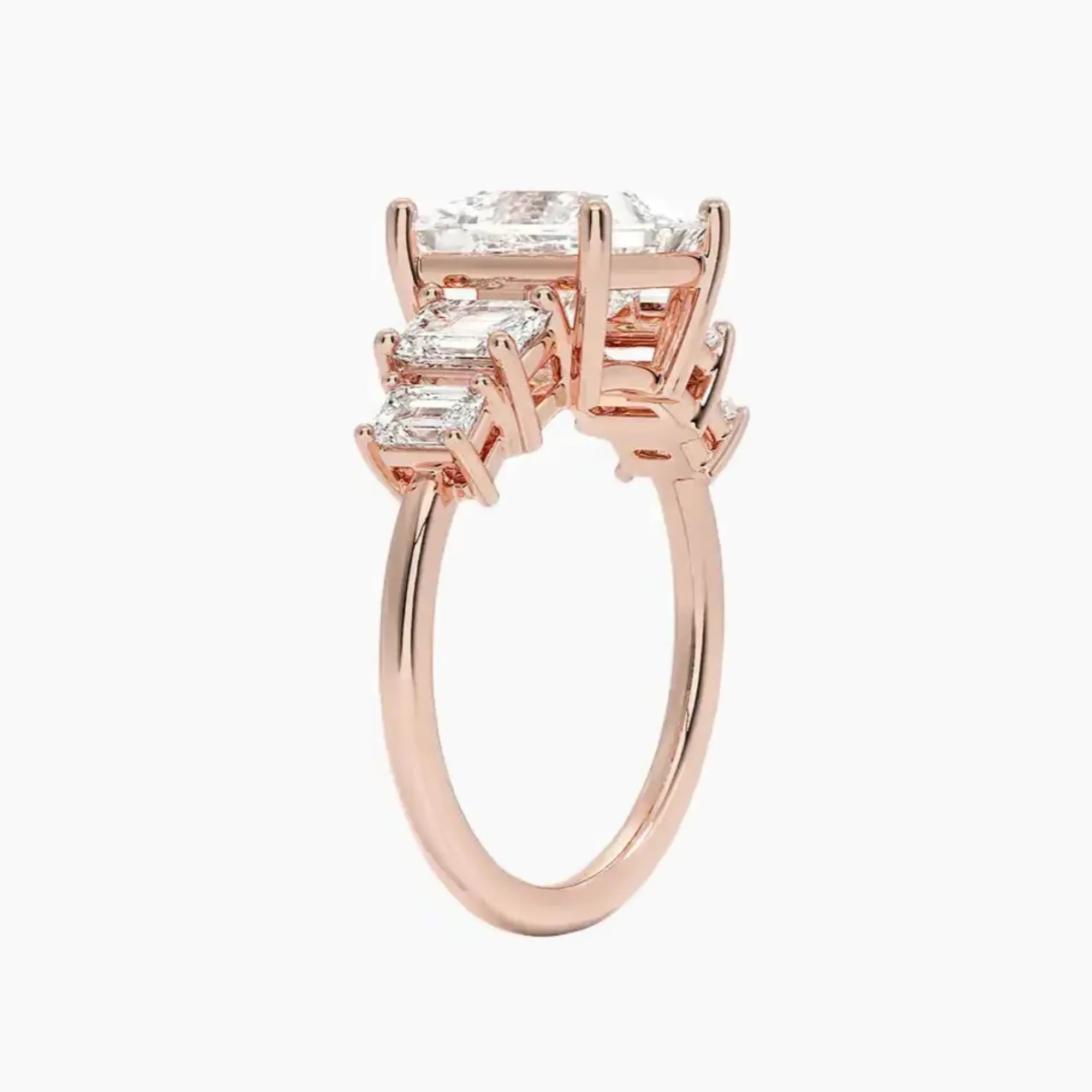 OBSER313 - Katerina Five Stone Princess engagement ring setting view 5
