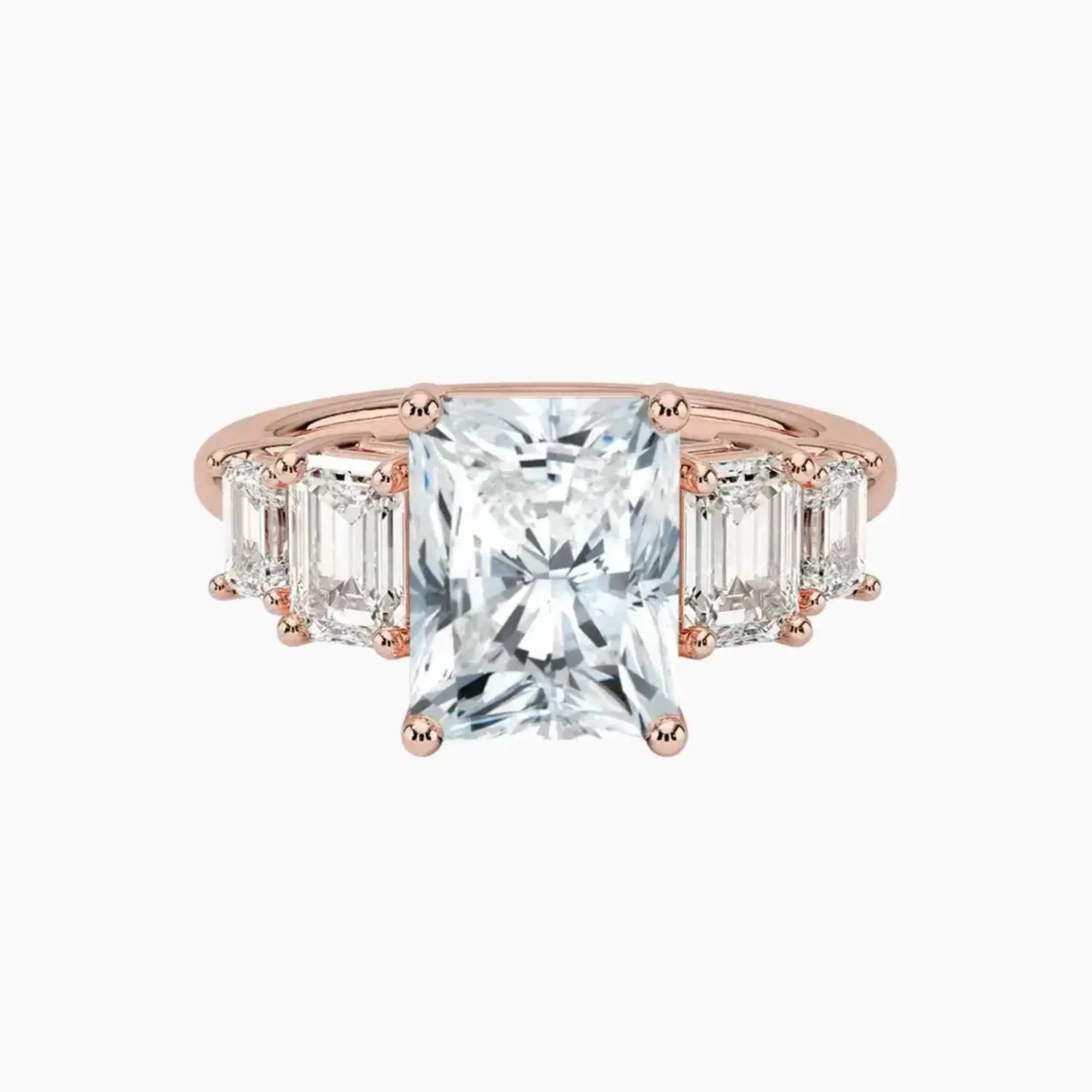 OBSER309 - Katerina Five Stone Radiant engagement ring setting view 4