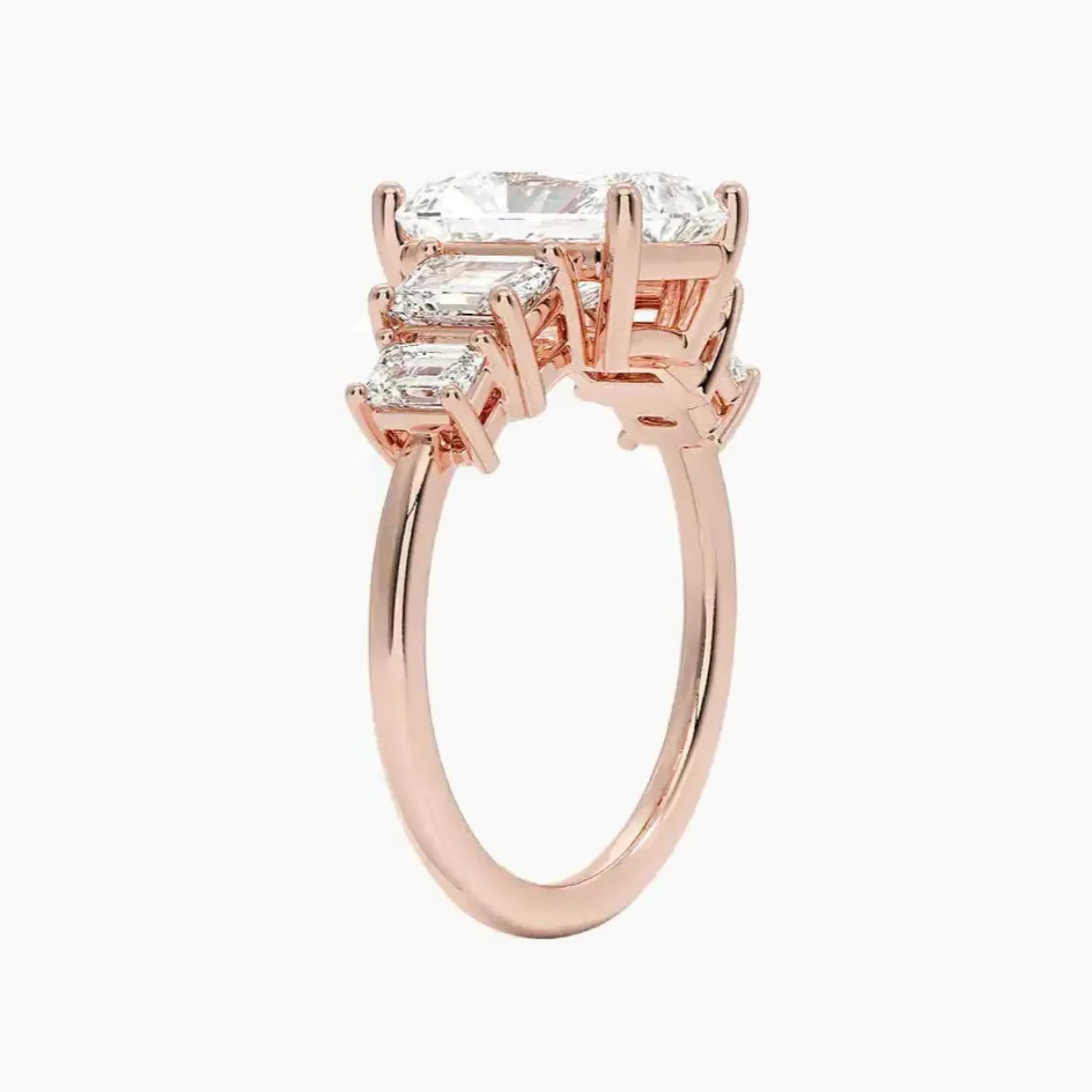 OBSER309 - Katerina Five Stone Radiant engagement ring setting view 5