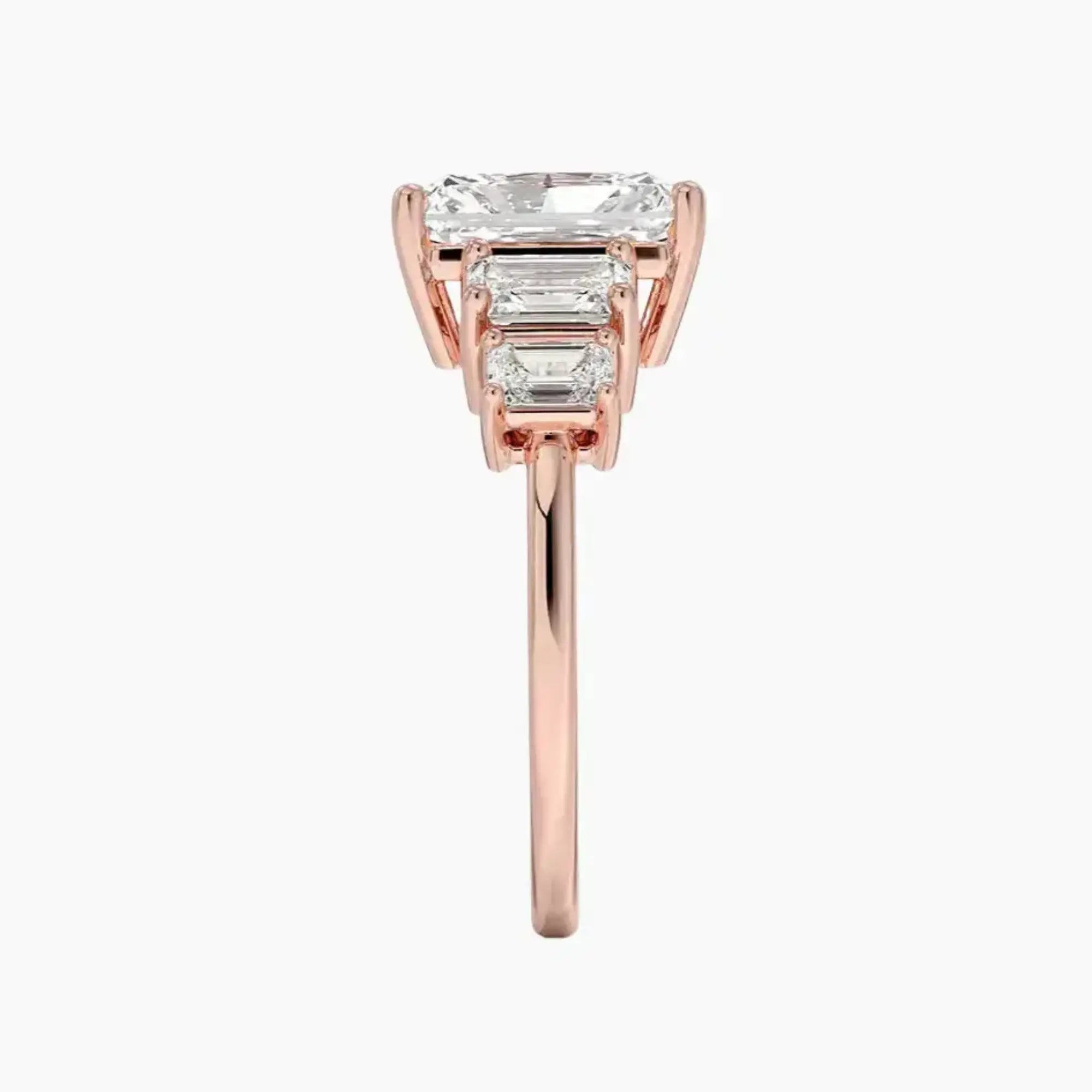 OBSER309 - Katerina Five Stone Radiant engagement ring setting view 6