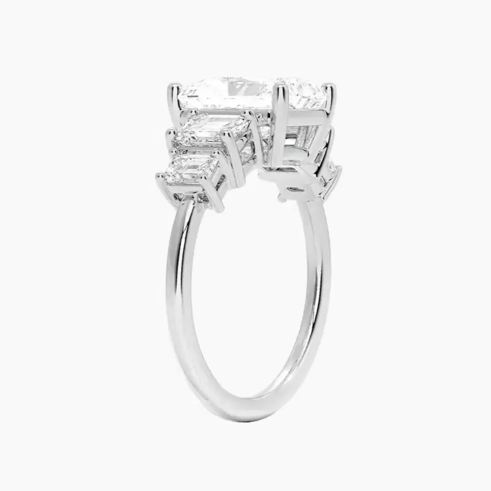 OBSER309 - Katerina Five Stone Radiant engagement ring setting view 2