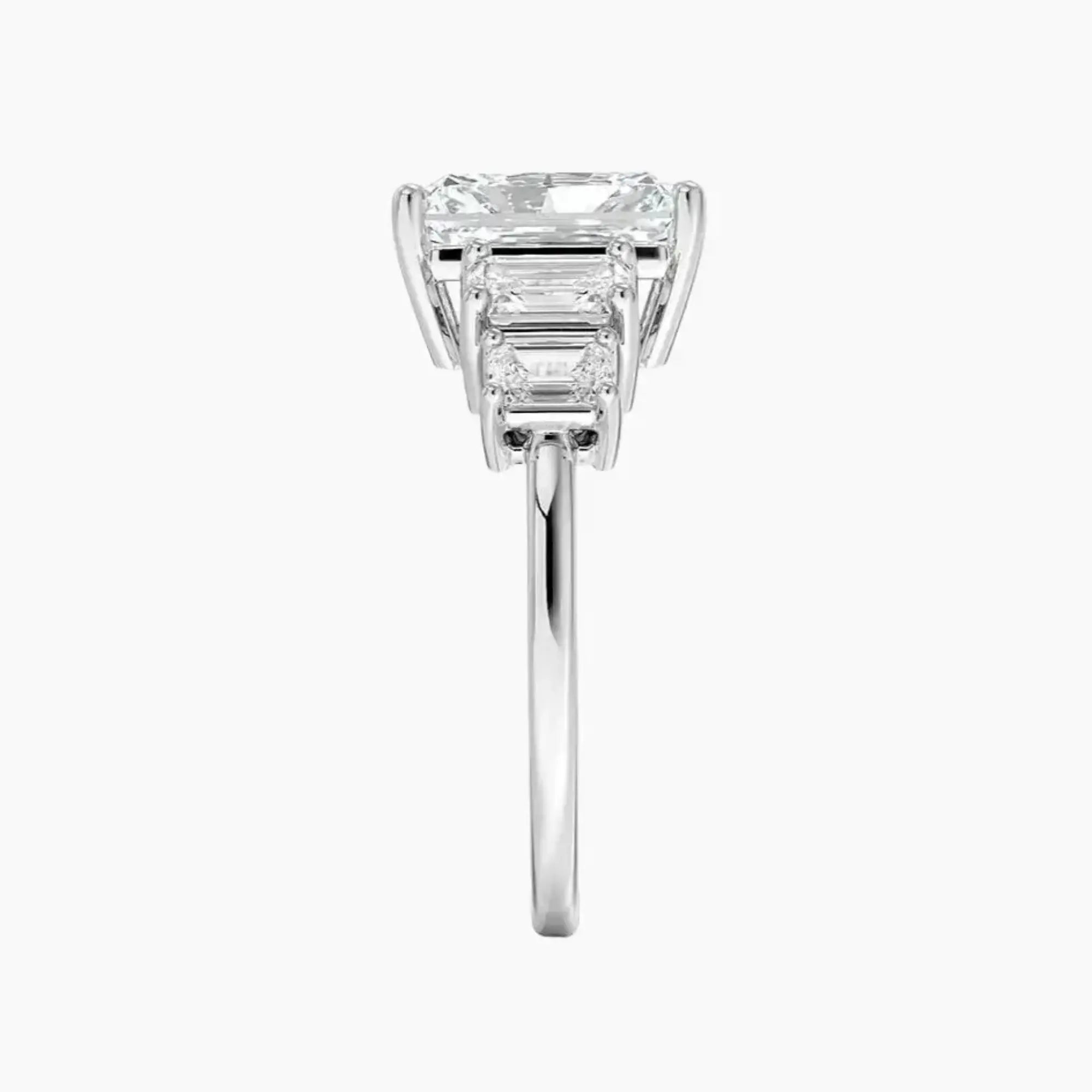 OBSER309 - Katerina Five Stone Radiant engagement ring setting view 3