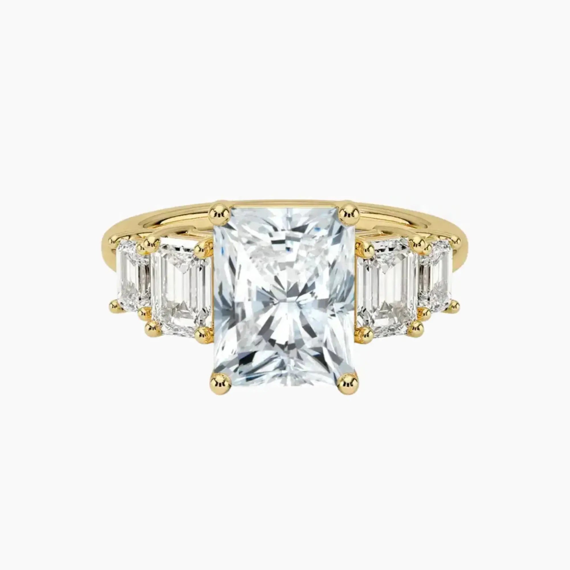OBSER309 - Katerina Five Stone Radiant engagement ring setting view 7