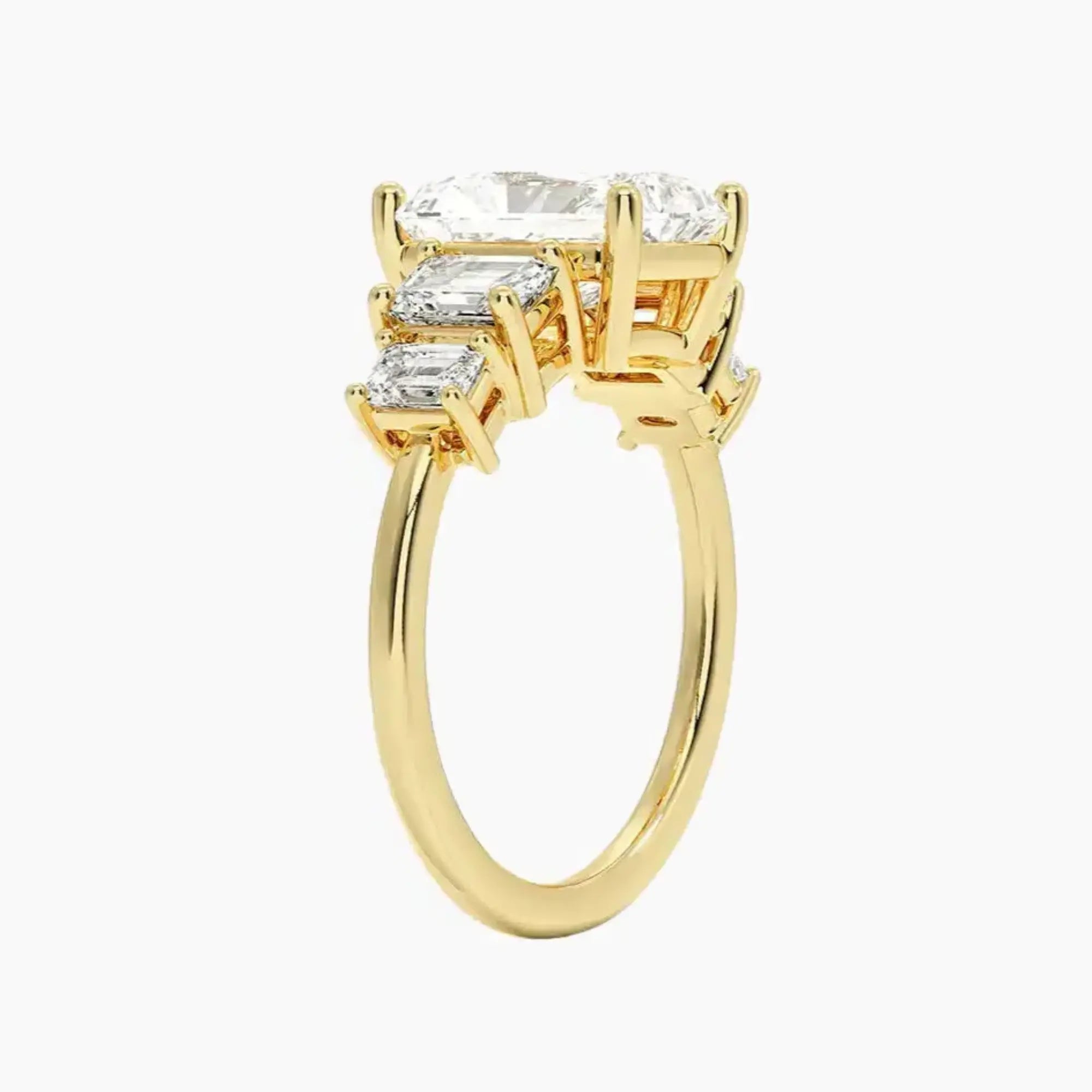 OBSER309 - Katerina Five Stone Radiant engagement ring setting view 8